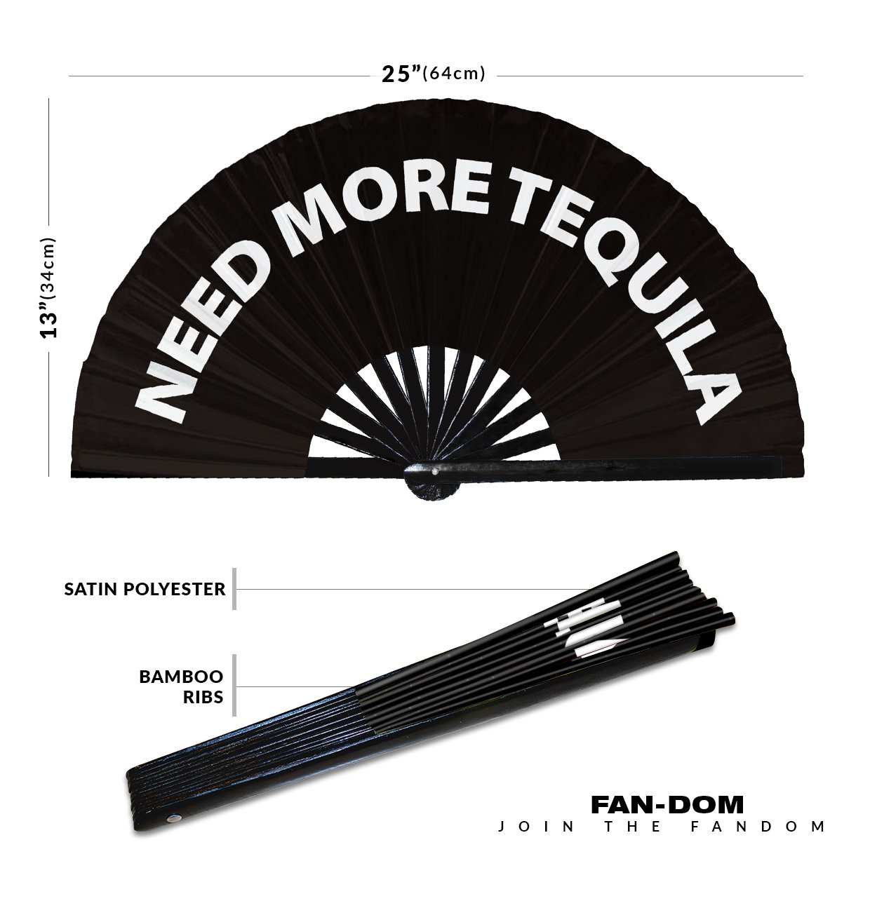 Need More Tequila - Clack Folding Rave & Festival Hand Fan - Image 10