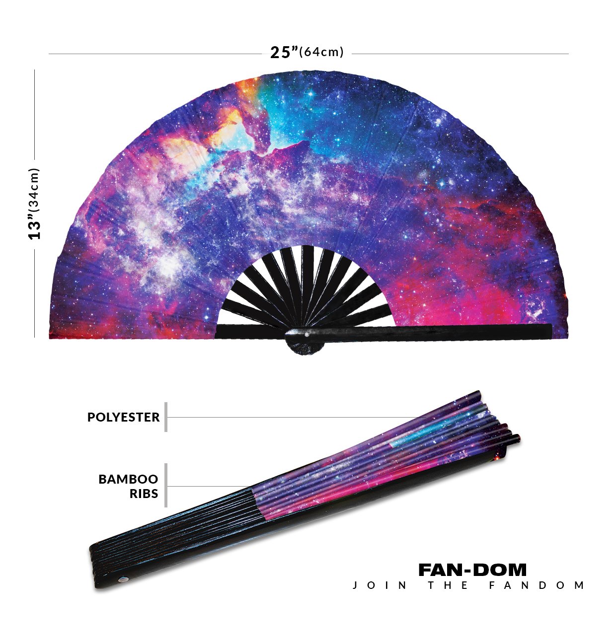 Rainbow Galaxy Nebula Space Stars - Clack Folding Rave & Festival Hand Fan - Image 12