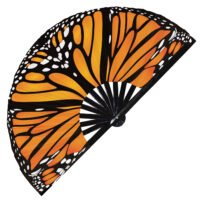 Monarch Butterfly Wings Rainbow - Clack Folding Rave & Festival Hand Fan