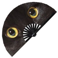 Realistic Cute Cat Eyes Front View - Clack Folding Rave & Festival Hand Fan