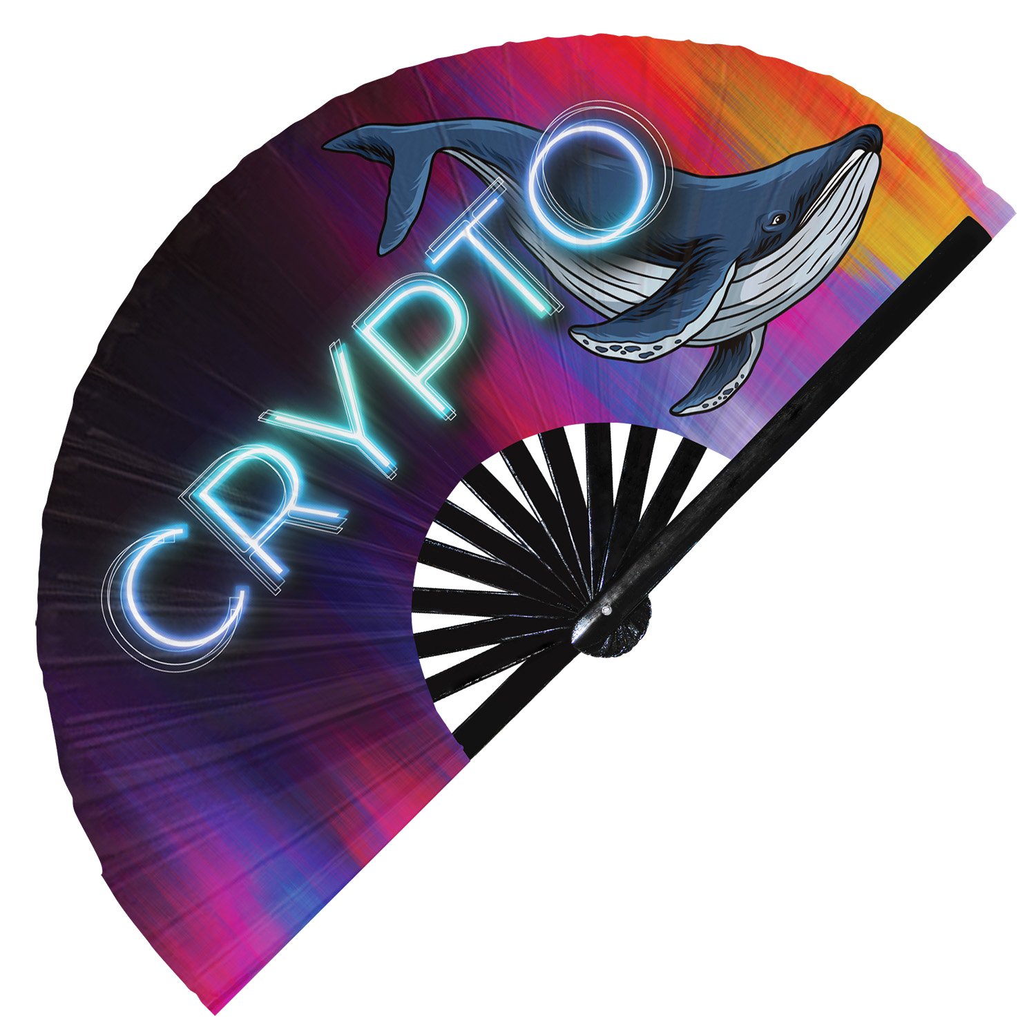 Cryptocurrency Shiba Crypto Meme - Clack Folding Rave & Festival Hand Fan - Image 2