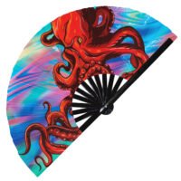 Octopus Tentacles Colorful Kraken - Clack Folding Rave & Festival Hand Fan