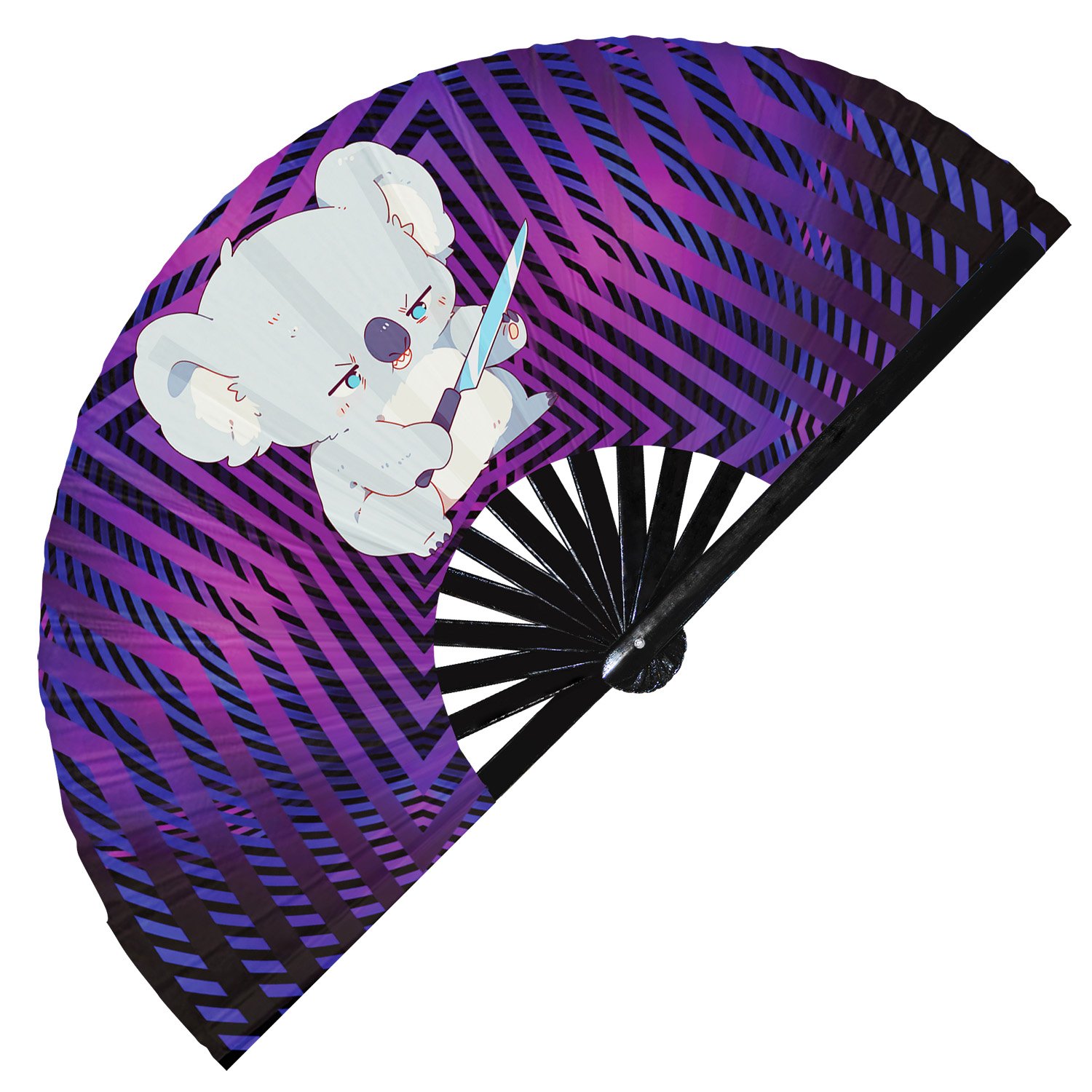 Cute Murderous Koala With Knife Violence - Clack Folding Rave & Festival Hand Fan