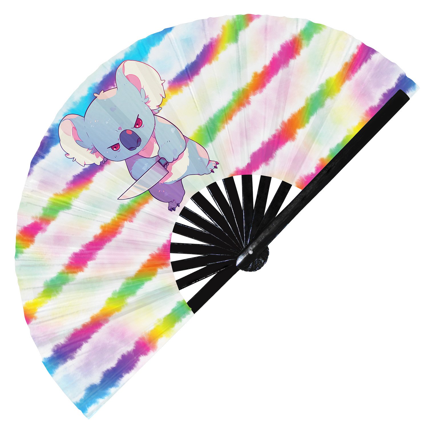 Cute Murderous Koala With Knife Violence - Clack Folding Rave & Festival Hand Fan - Image 8