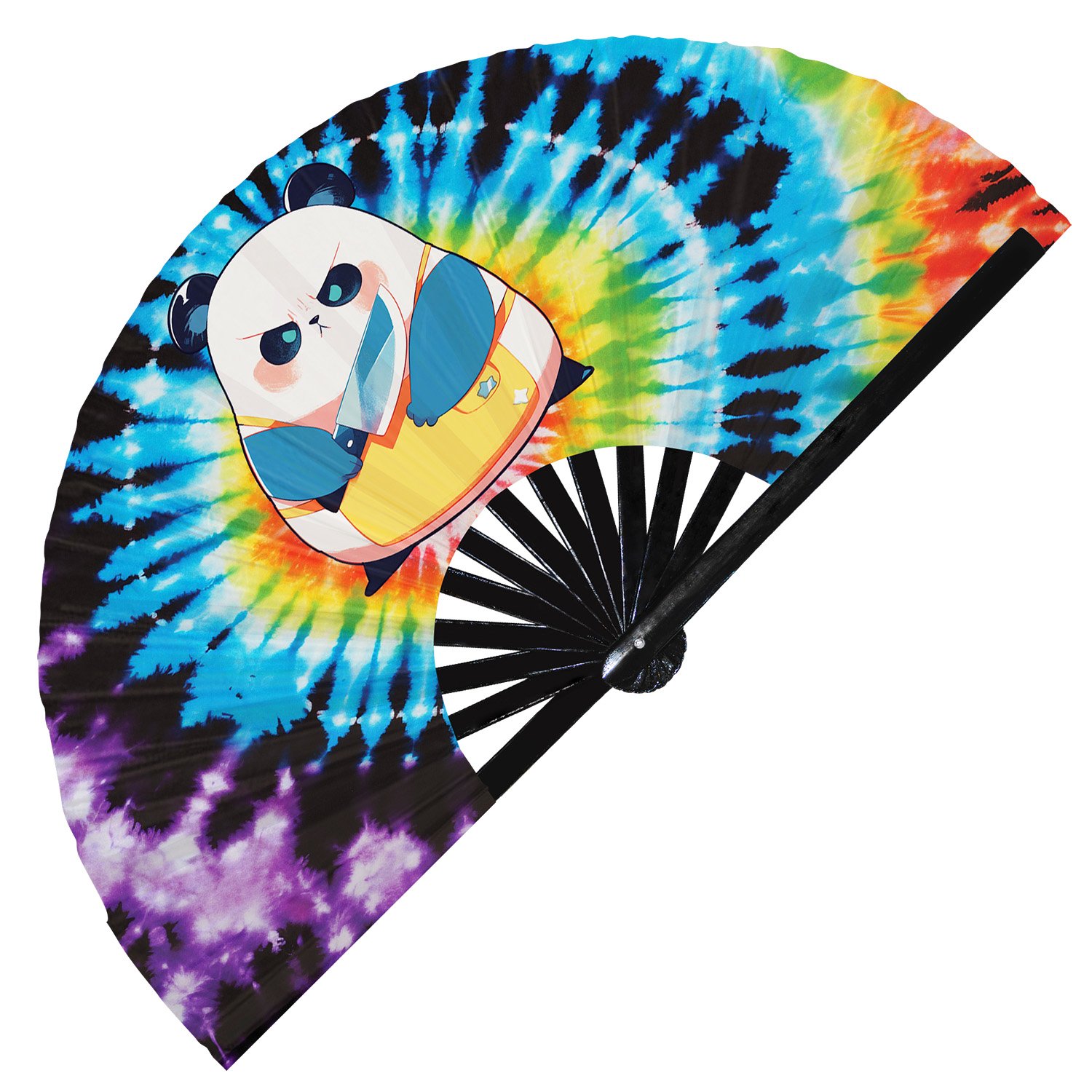 Cute Murderous Panda With Knife Violence - Clack Folding Rave & Festival Hand Fan - Image 9