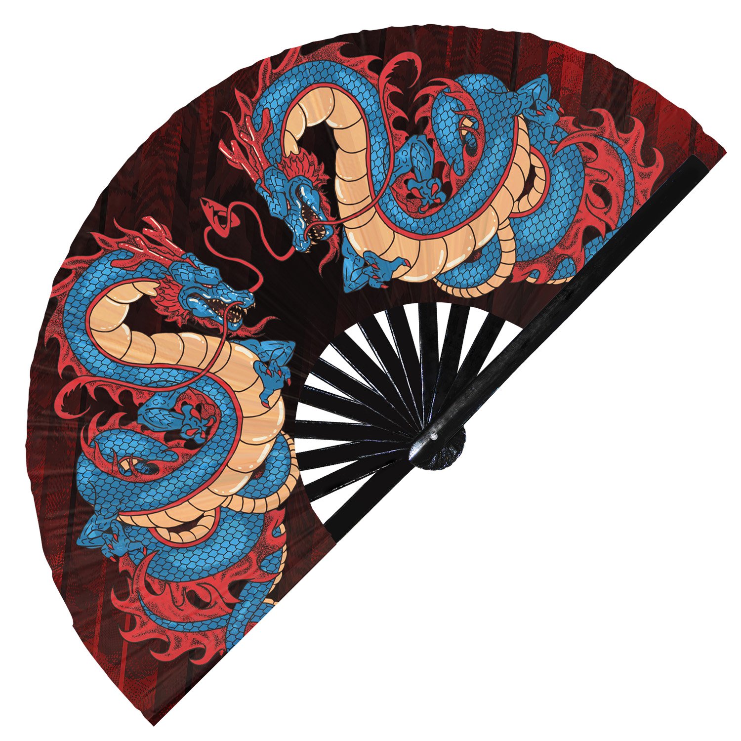 Colorful Flying Dragon- Clack Folding Rave & Festival Hand Fan - Image 5