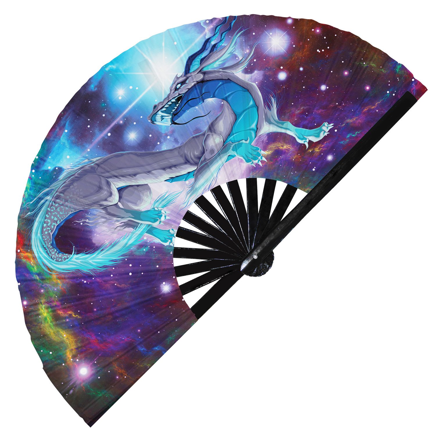 Colorful Flying Dragon- Clack Folding Rave & Festival Hand Fan