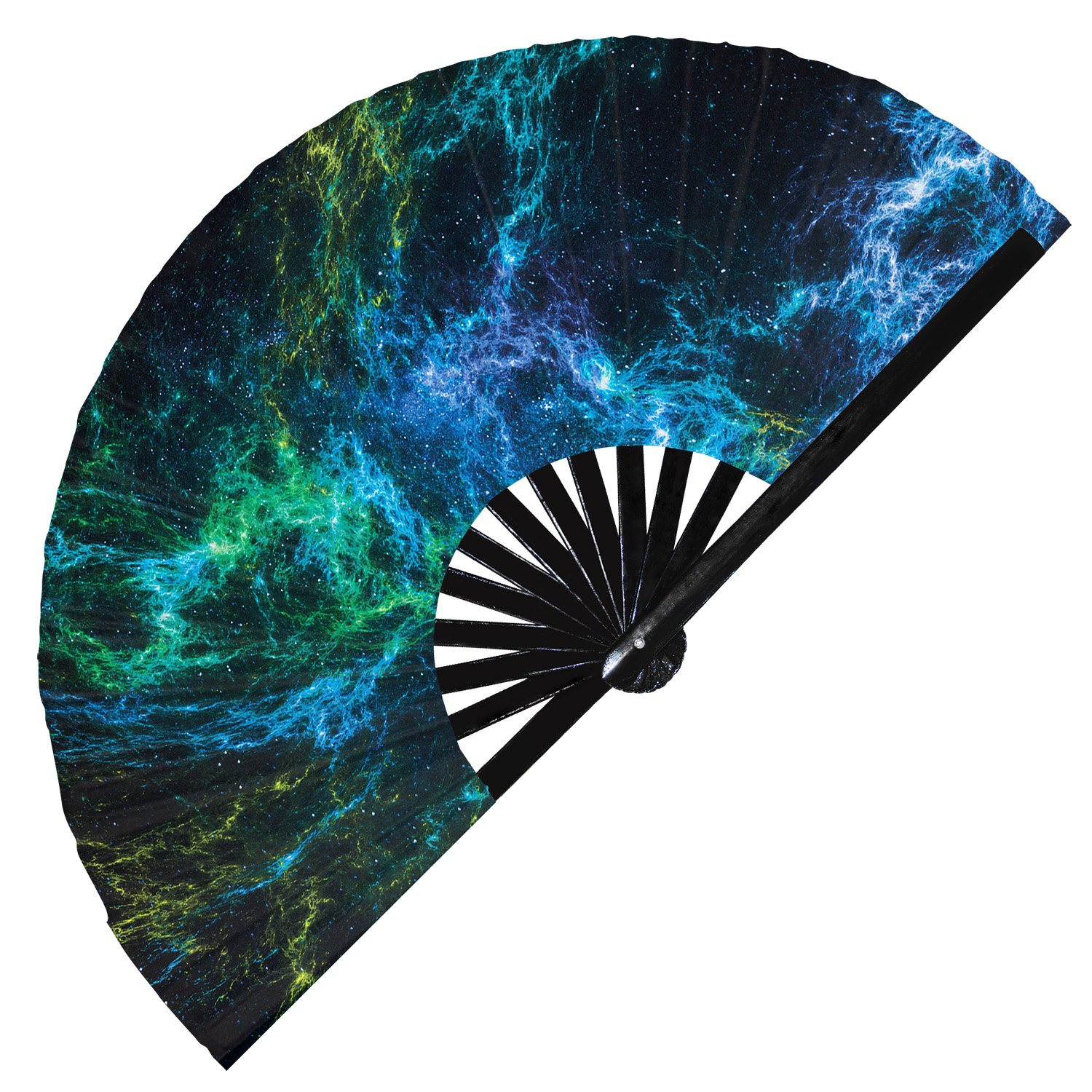 Rainbow Galaxy Nebula Space Stars - Clack Folding Rave & Festival Hand Fan - Image 8