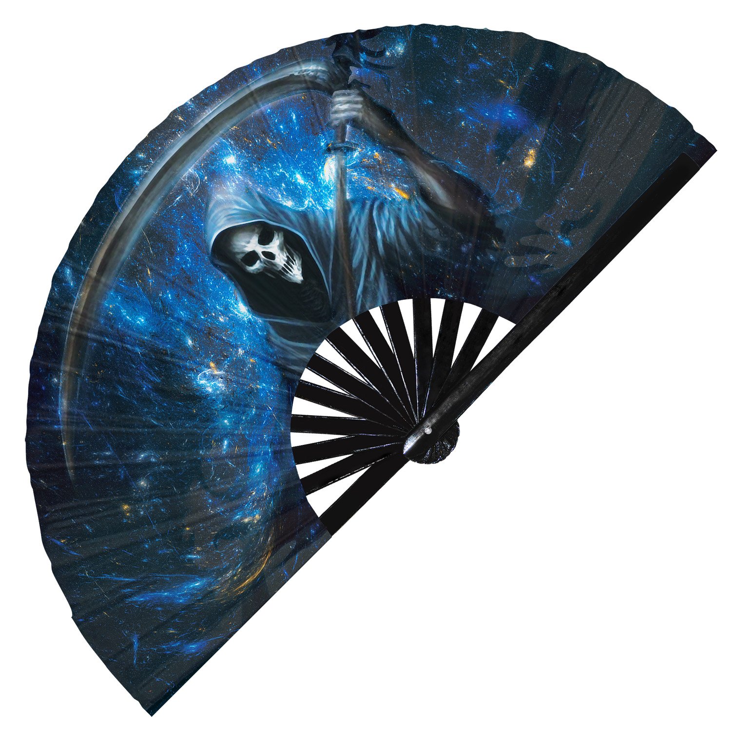 Grim Reaper Angel of Death - Clack Folding Rave & Festival Hand Fan - Image 3