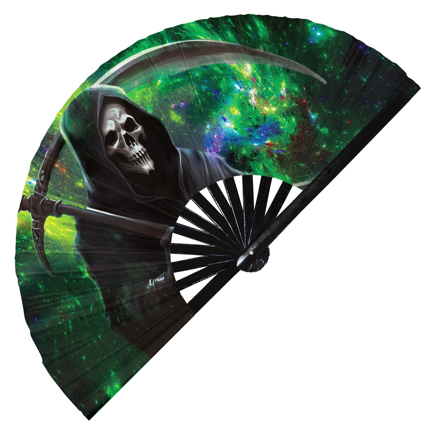 Grim Reaper Angel of Death - Clack Folding Rave & Festival Hand Fan - Image 4