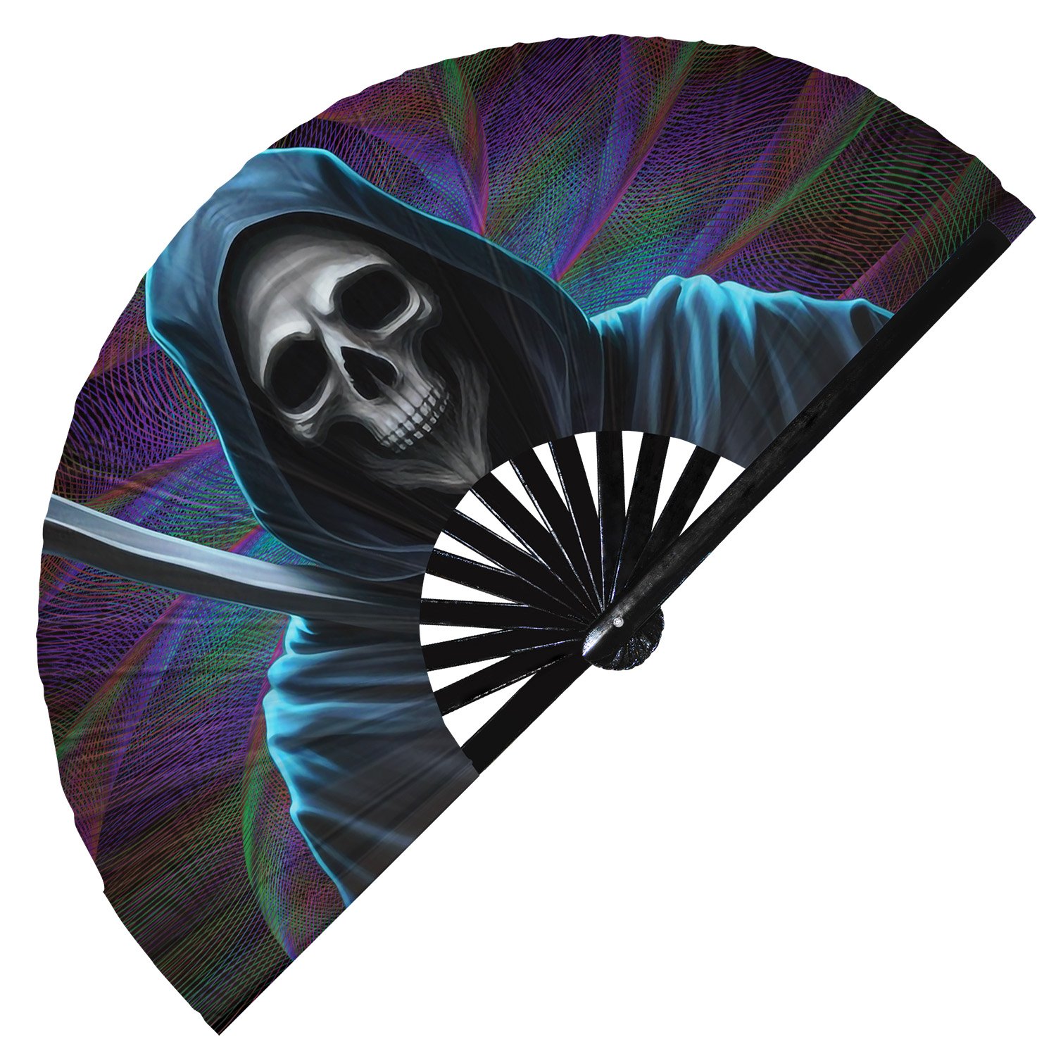 Grim Reaper Angel of Death - Clack Folding Rave & Festival Hand Fan - Image 5