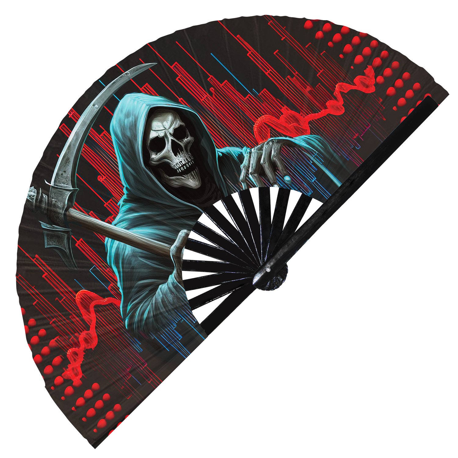 Grim Reaper Angel of Death - Clack Folding Rave & Festival Hand Fan