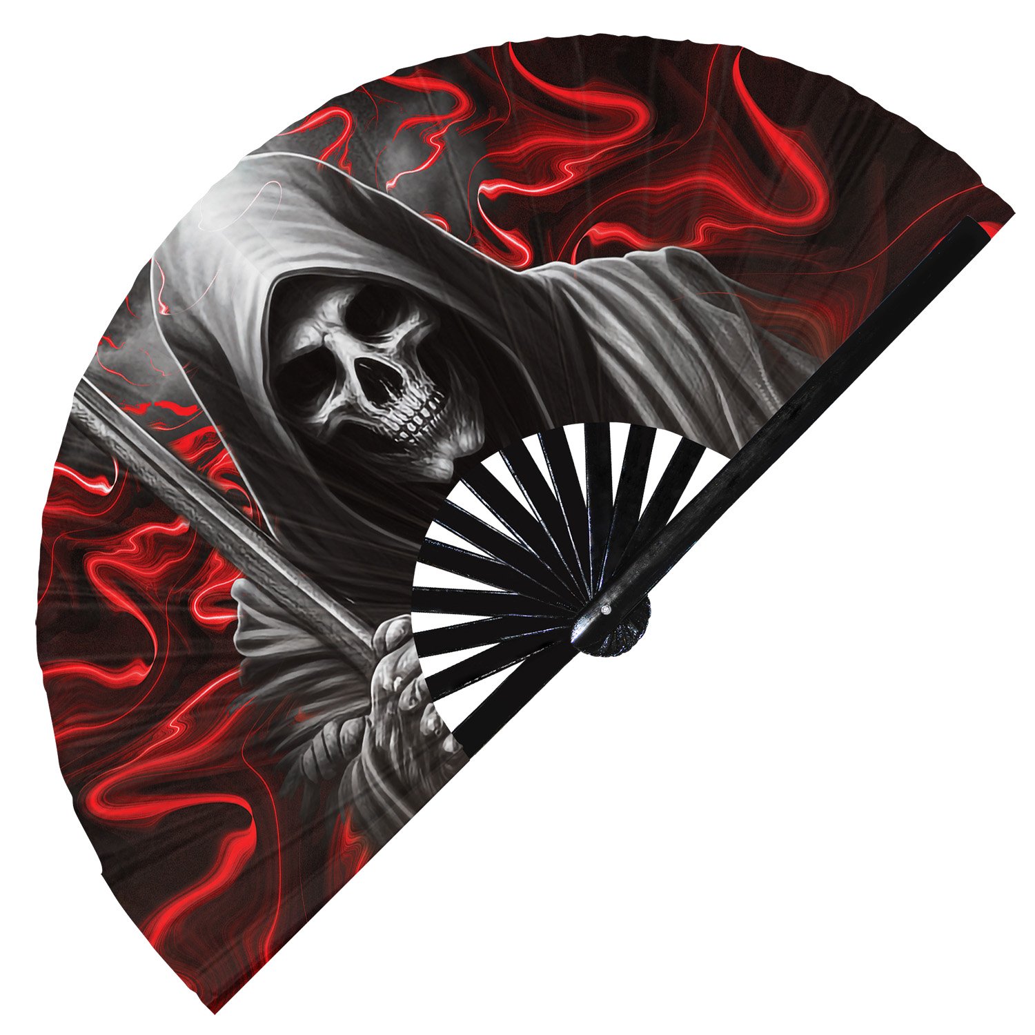 Grim Reaper Angel of Death - Clack Folding Rave & Festival Hand Fan - Image 8