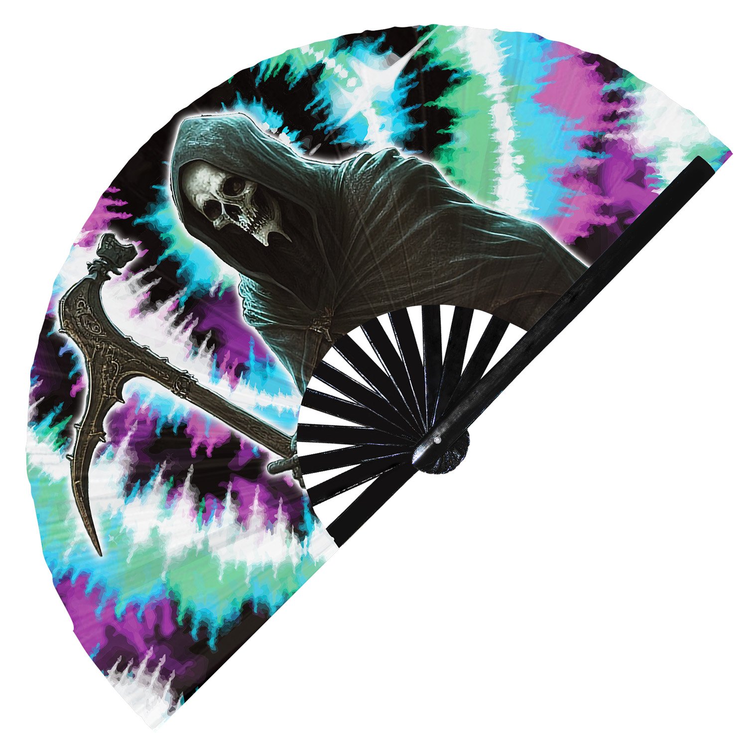 Grim Reaper Angel of Death - Clack Folding Rave & Festival Hand Fan - Image 10