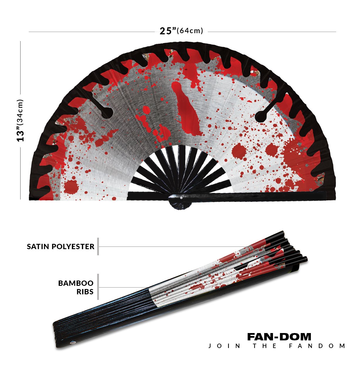 Halloween Cosplay Saw Scary Costume - Clack Folding Rave & Festival Hand Fan - Image 12