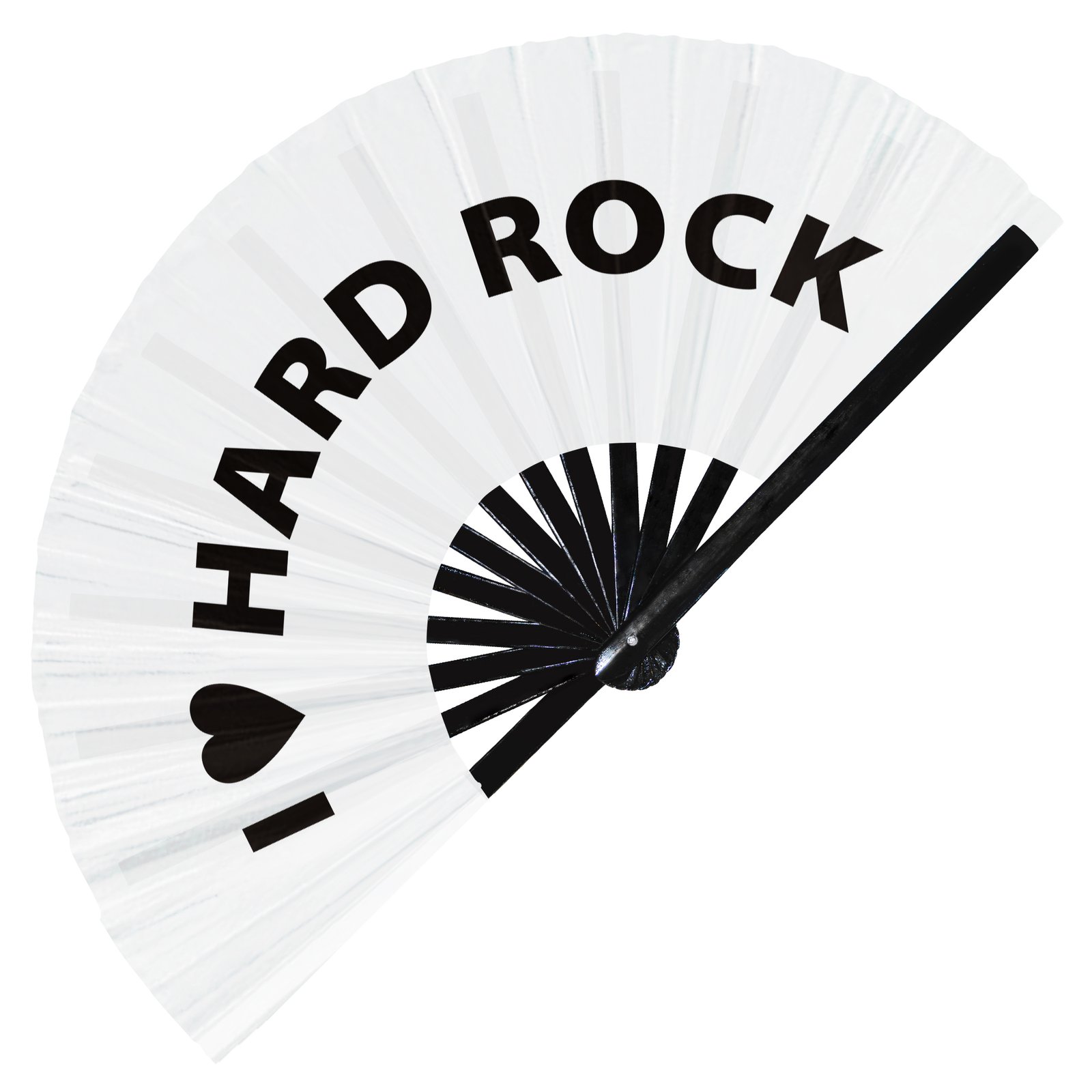 I Love Hard Rock - Clack Folding Rave & Festival Hand Fan - Image 2