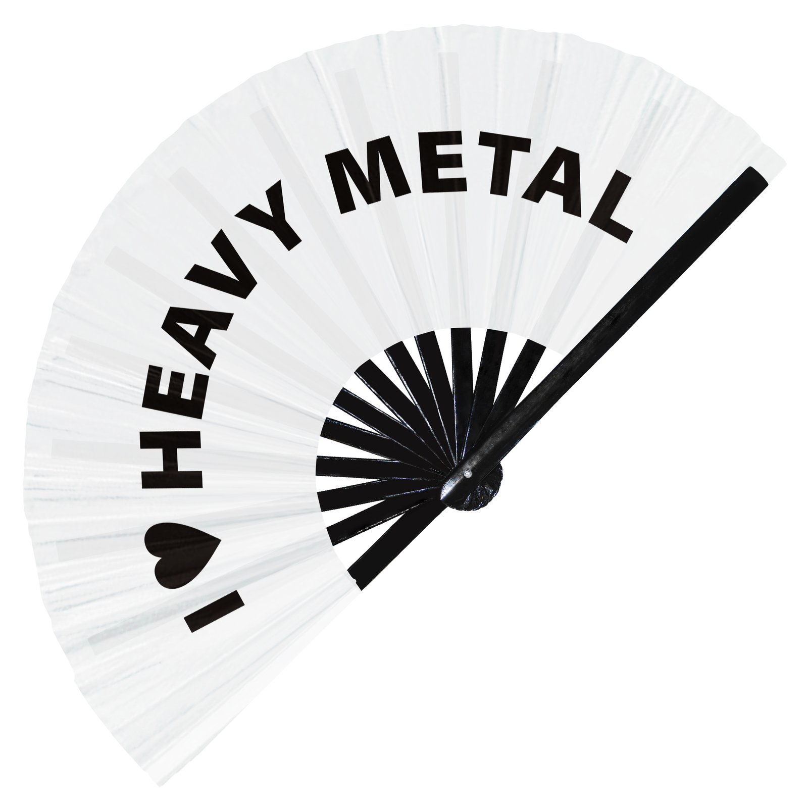 I Love Heavy Metal - Clack Folding Rave & Festival Hand Fan - Image 9