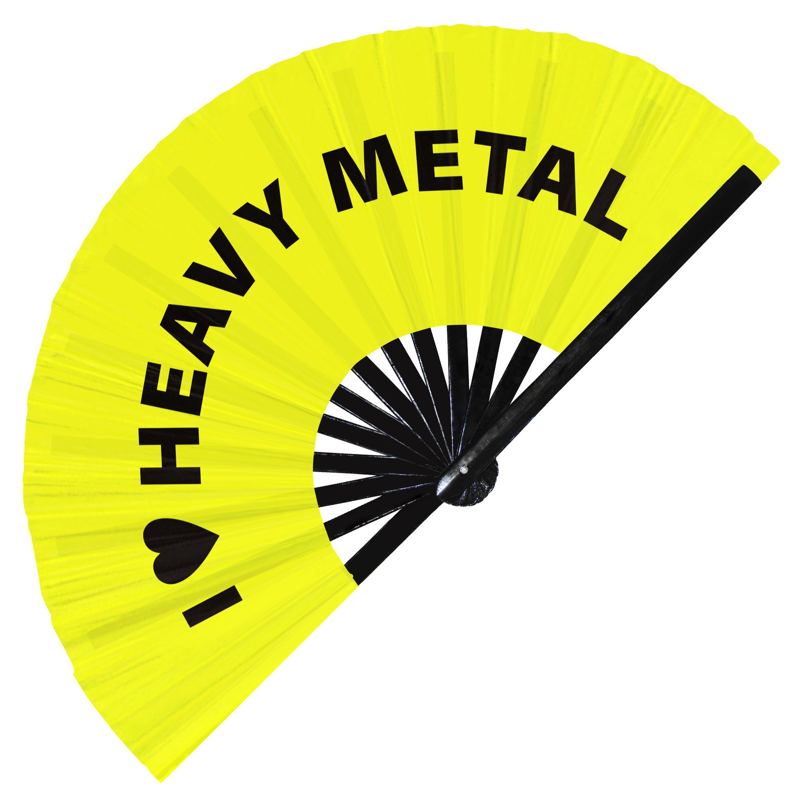 I Love Heavy Metal - Clack Folding Rave & Festival Hand Fan - Image 2
