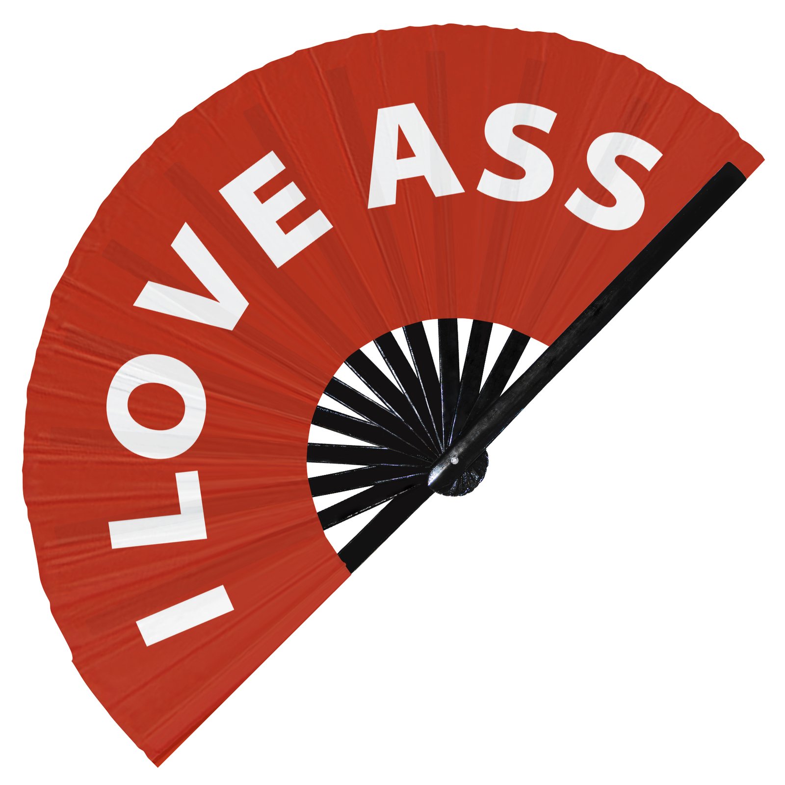 I love ass - Clack Folding Rave & Festival Hand Fan - Image 8