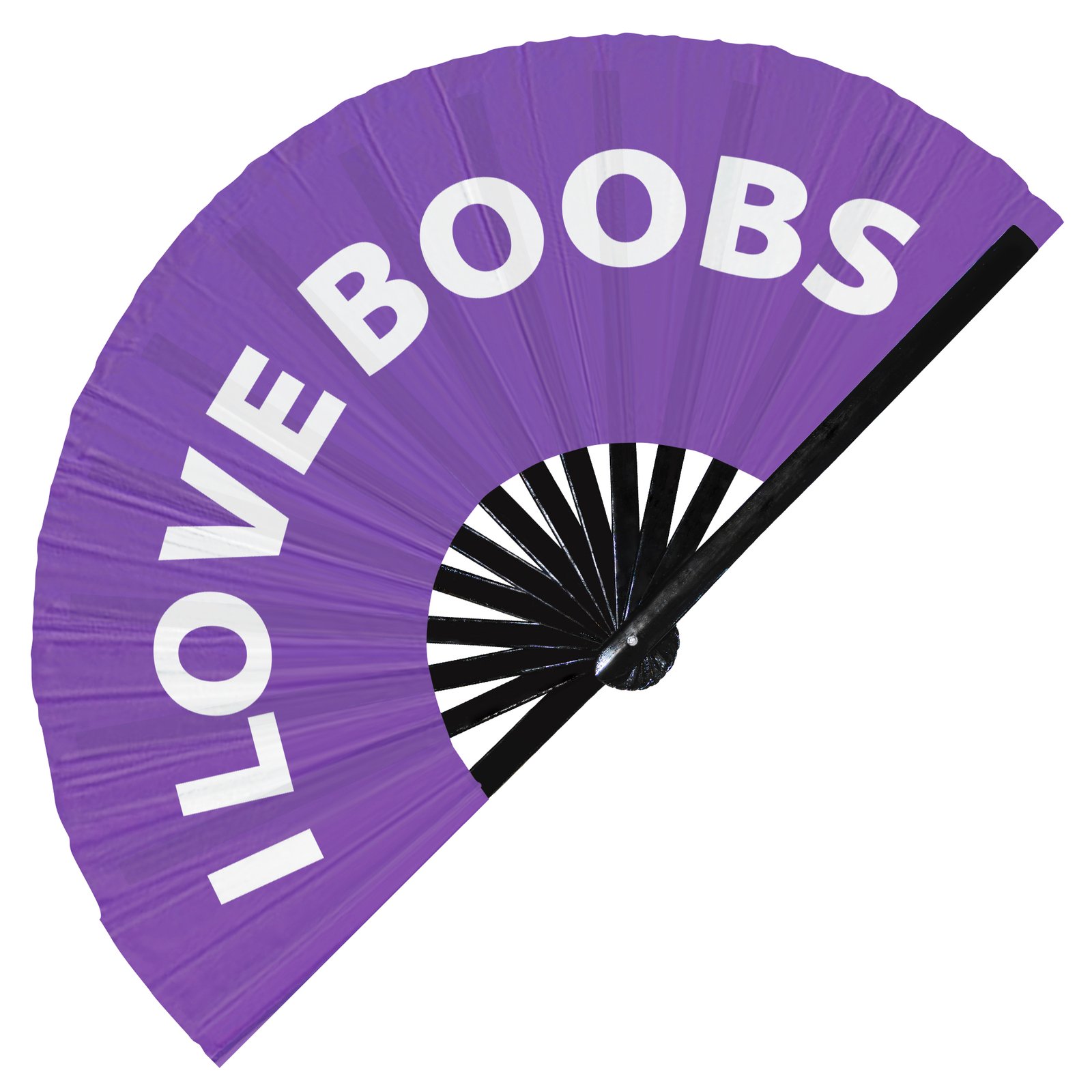 I love boobs - Clack Folding Rave & Festival Hand Fan - Image 7