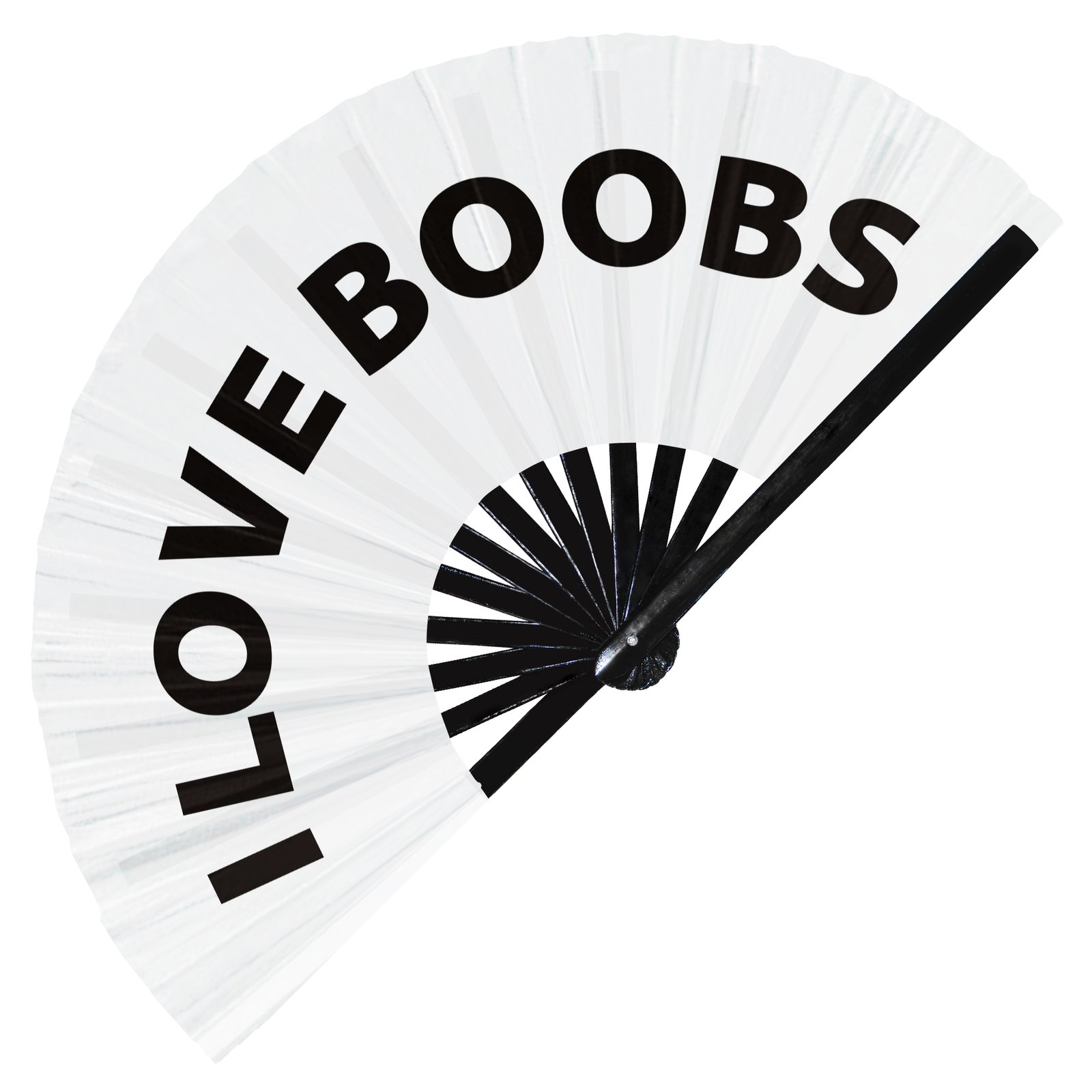 I love boobs - Clack Folding Rave & Festival Hand Fan - Image 9