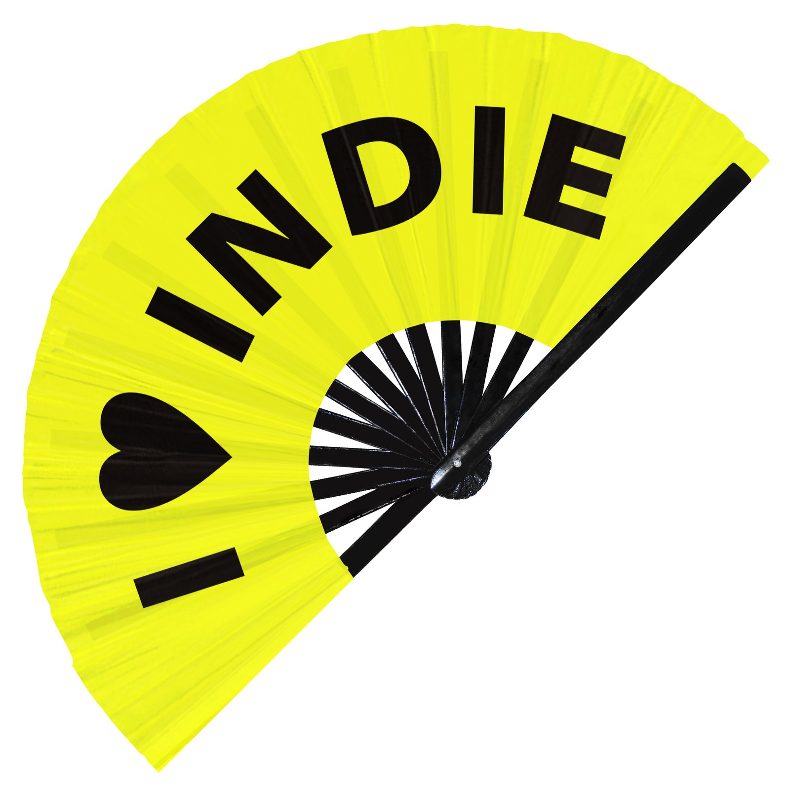 I Love Indie - Clack Folding Rave & Festival Hand Fan - Image 2