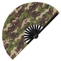 Military Camo Camouflage Pattern - Clack Folding Rave & Festival Hand Fan