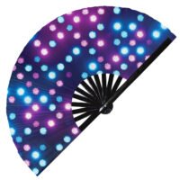 Neon Rave Lasers Rainbow Psychedelic - Clack Folding Rave & Festival Hand Fan
