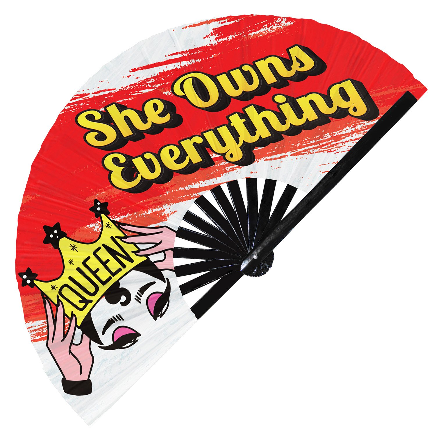 Pride Drag Slang Hunty Eat It Cunt Bye Girl Bye - Clack Folding Rave & Festival Hand Fan - Image 4