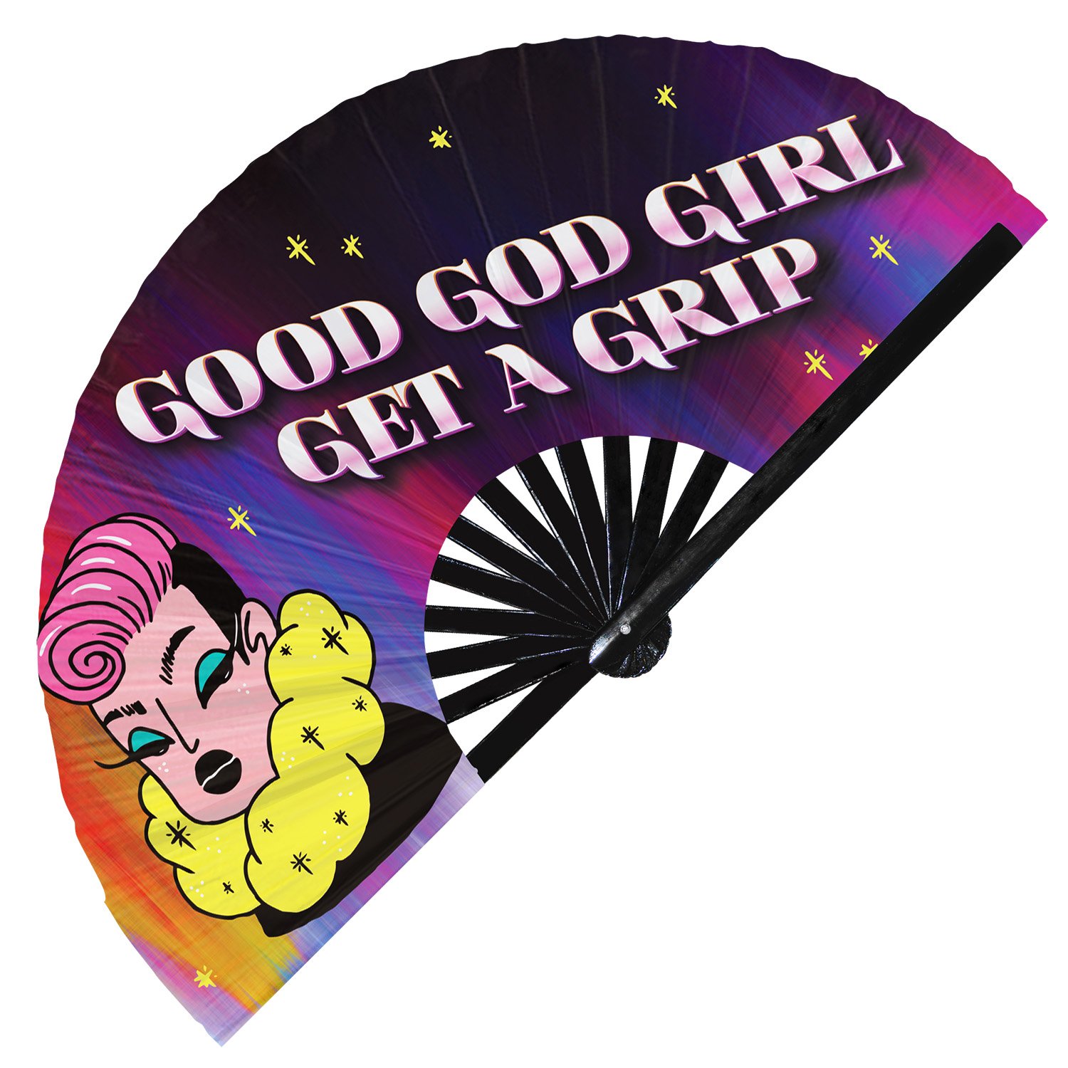 Pride Drag Slang Hunty Eat It Cunt Bye Girl Bye - Clack Folding Rave & Festival Hand Fan - Image 7