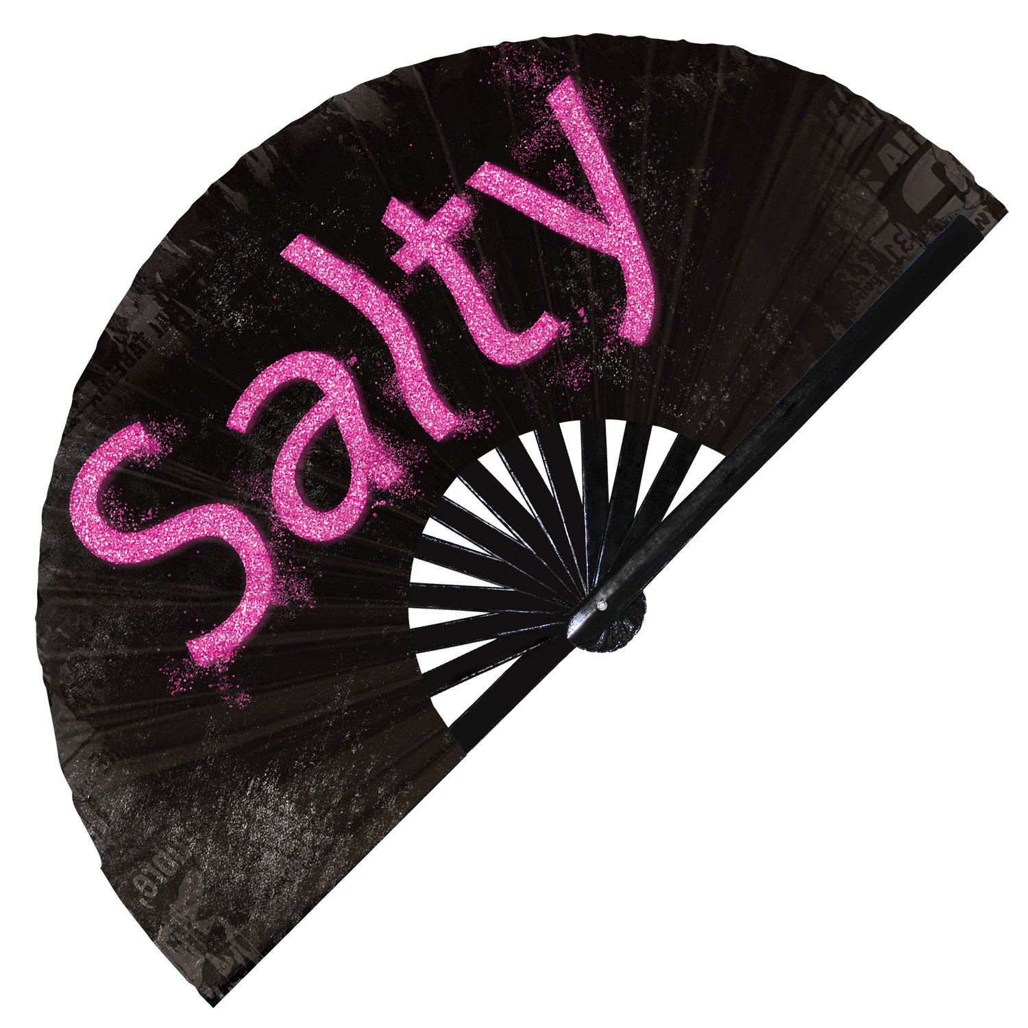 Pride Slangs Salty Boomer Yaas Yeet Thristy - Clack Folding Rave & Festival Hand Fan - Image 4