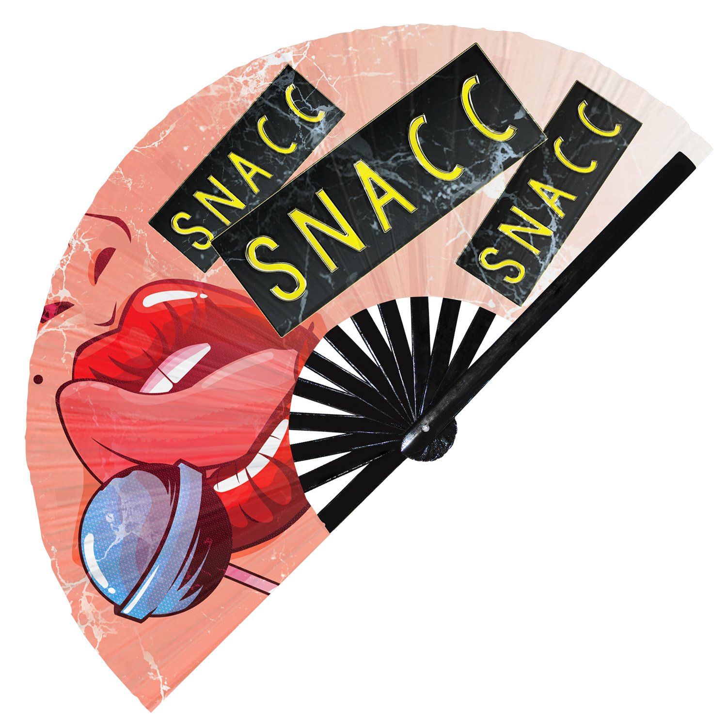 Pride Slangs Salty Boomer Yaas Yeet Thristy - Clack Folding Rave & Festival Hand Fan - Image 3