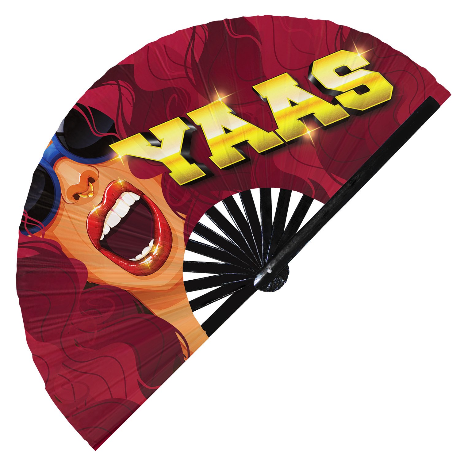 Pride Slangs Salty Boomer Yaas Yeet Thristy - Clack Folding Rave & Festival Hand Fan