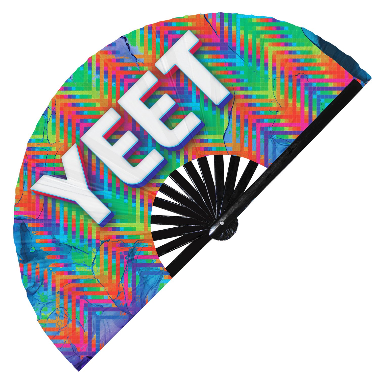 Pride Slangs Salty Boomer Yaas Yeet Thristy - Clack Folding Rave & Festival Hand Fan - Image 8