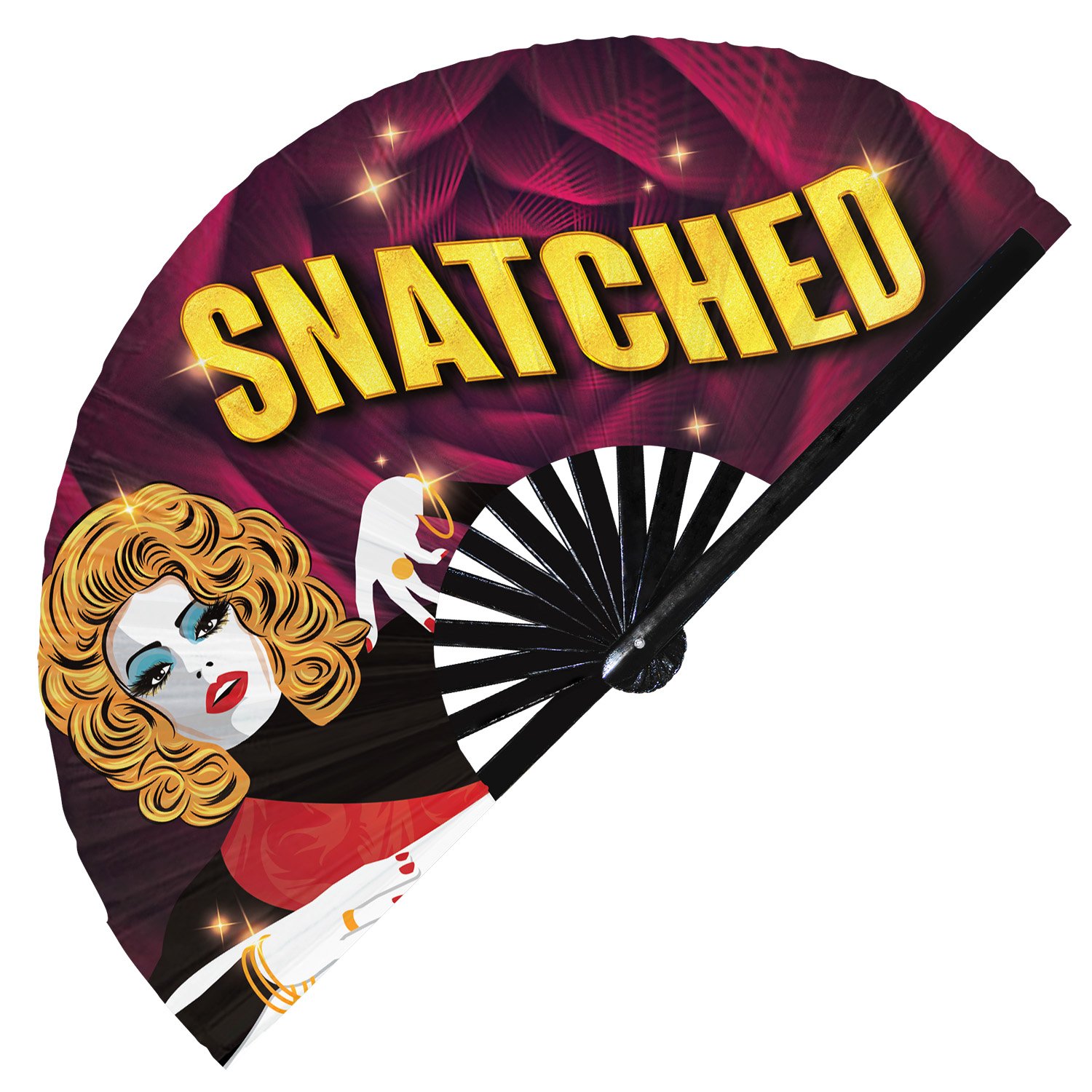 Pride Slangs Salty Boomer Yaas Yeet Thristy - Clack Folding Rave & Festival Hand Fan - Image 9