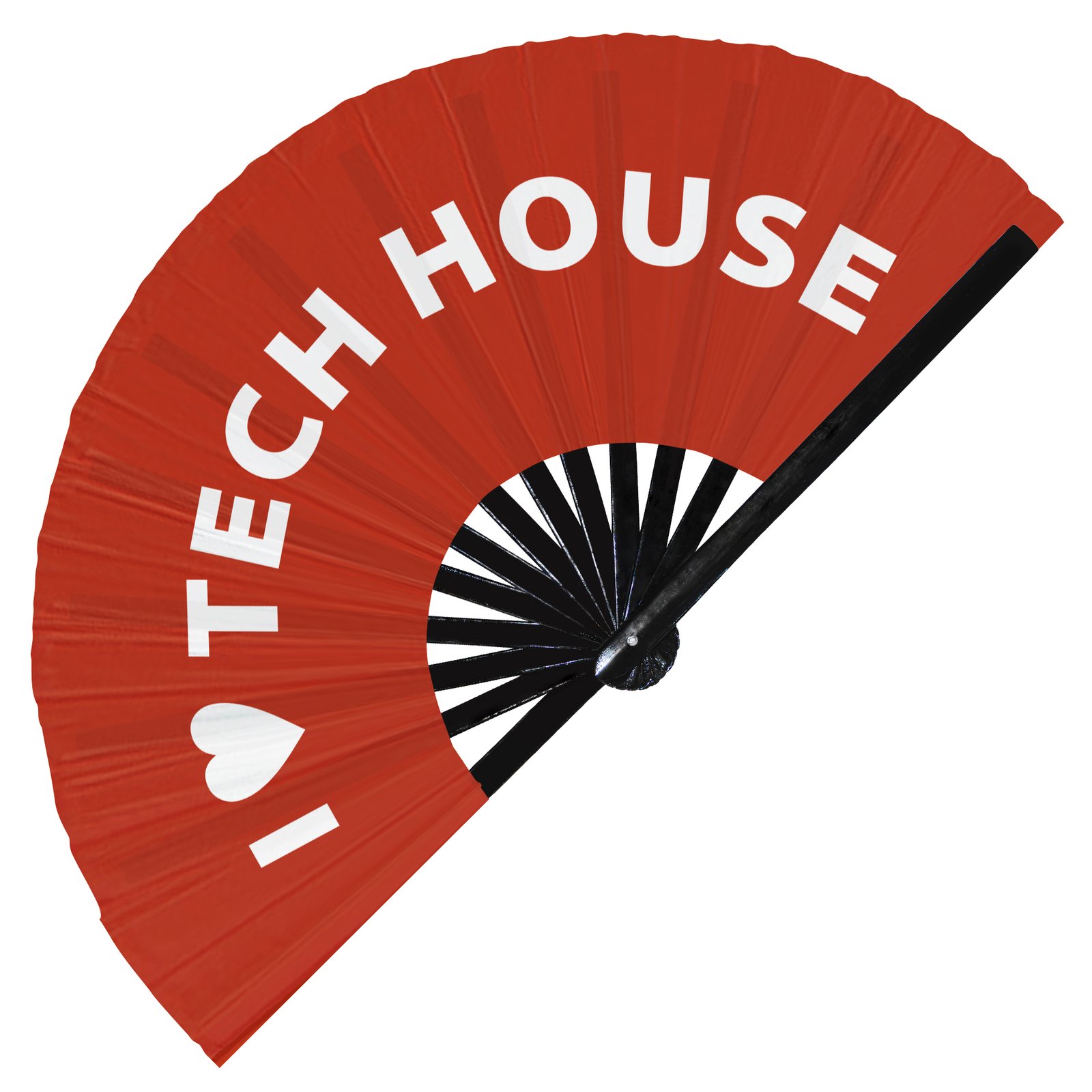 I Love Tech House - Clack Folding Rave & Festival Hand Fan - Image 8