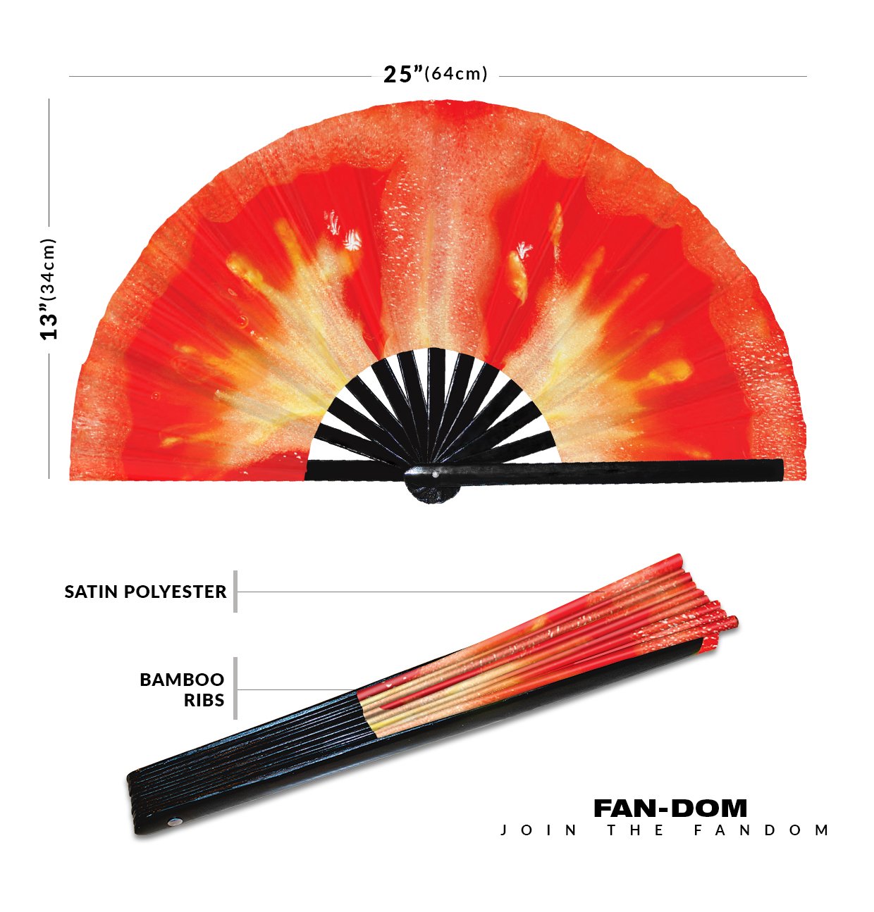 Vegetables Banana Brocolli Cabbage Tomato Potato - Clack Folding Rave & Festival Hand Fan - Image 14