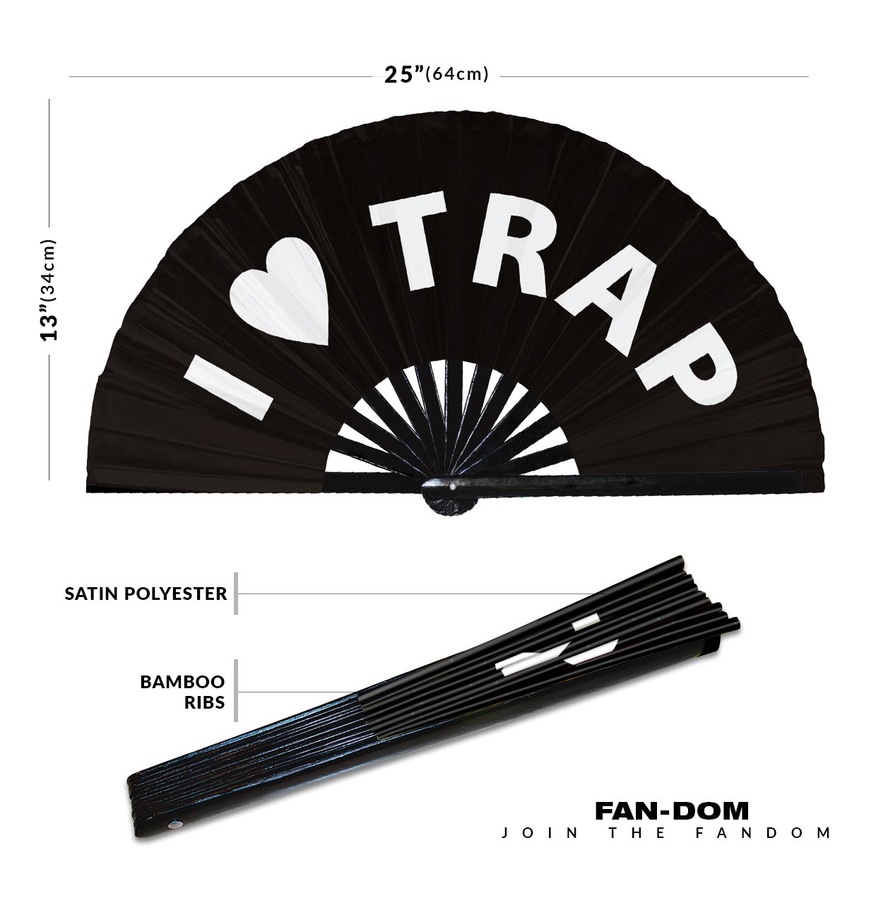 I Love Trap - Clack Folding Rave & Festival Hand Fan - Image 10