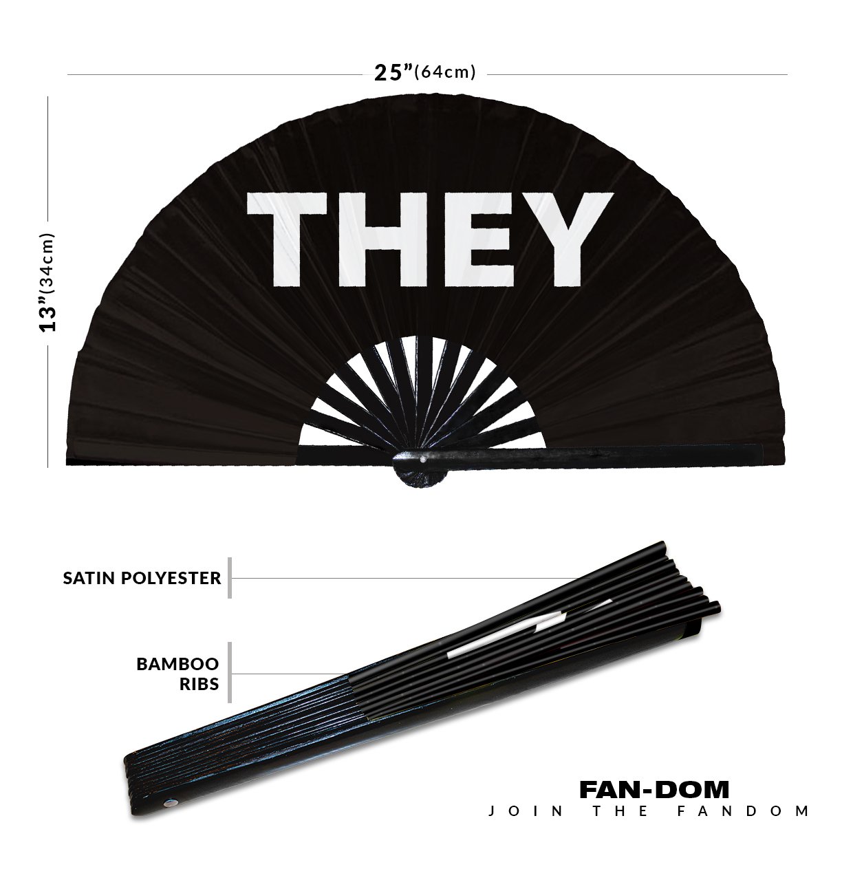 They Prounouns - Clack Folding Rave & Festival Hand Fan - Image 10