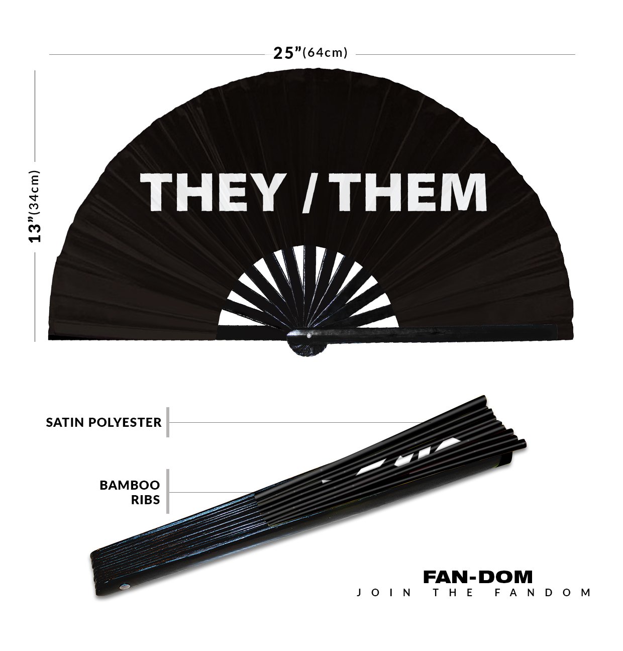 They - Them Prounouns - Clack Folding Rave & Festival Hand Fan - Image 10