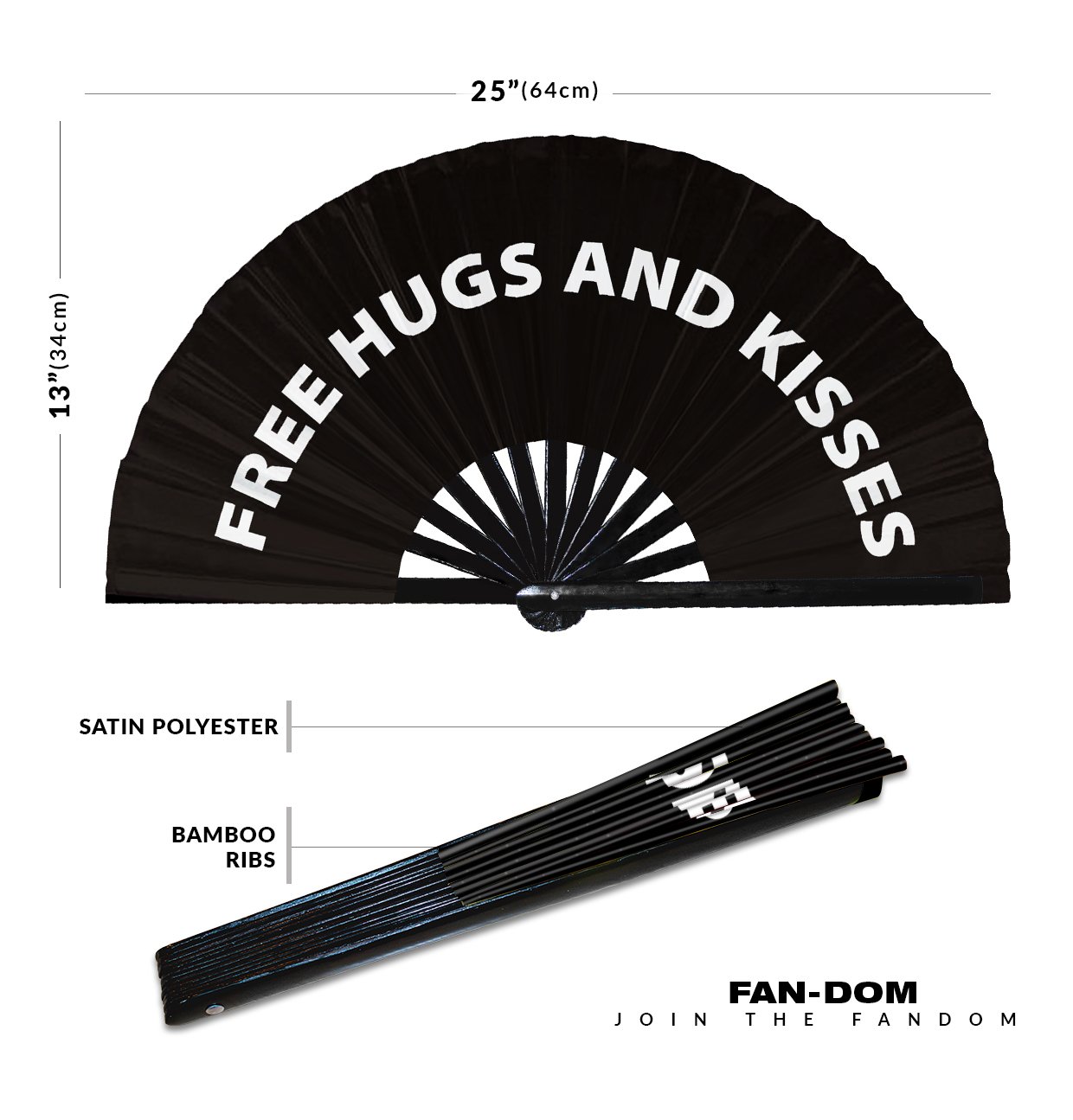 Free hugs and kisses - Clack Folding Rave & Festival Hand Fan - Image 10