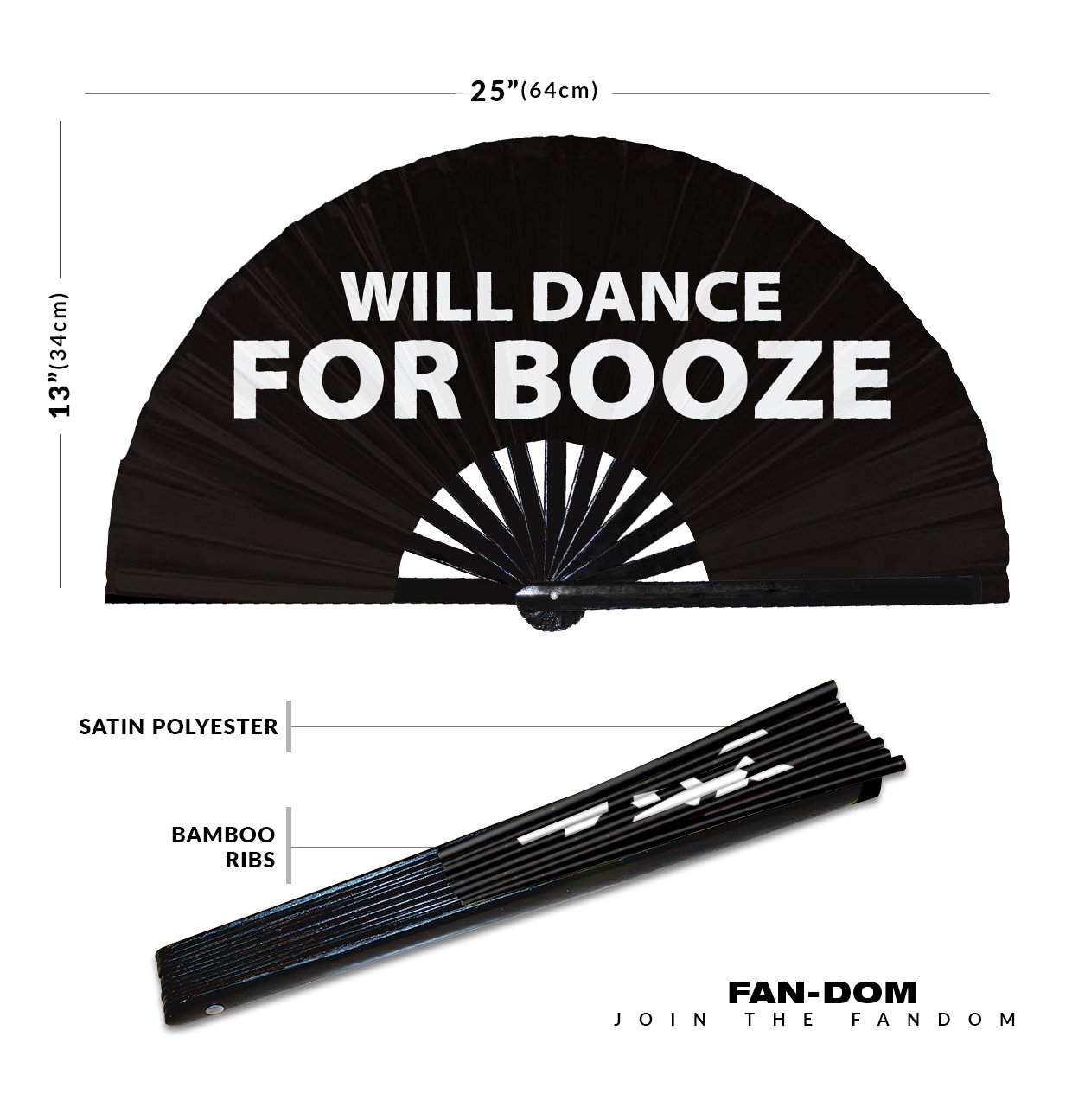 Will dance for booze - Clack Folding Rave & Festival Hand Fan - Image 2