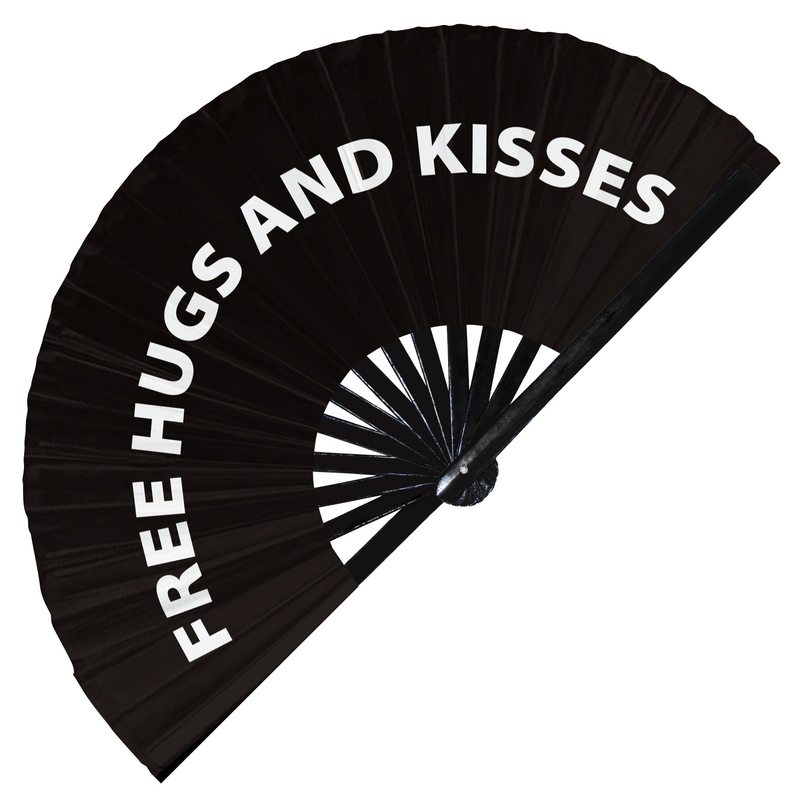 Free hugs and kisses - Clack Folding Rave & Festival Hand Fan