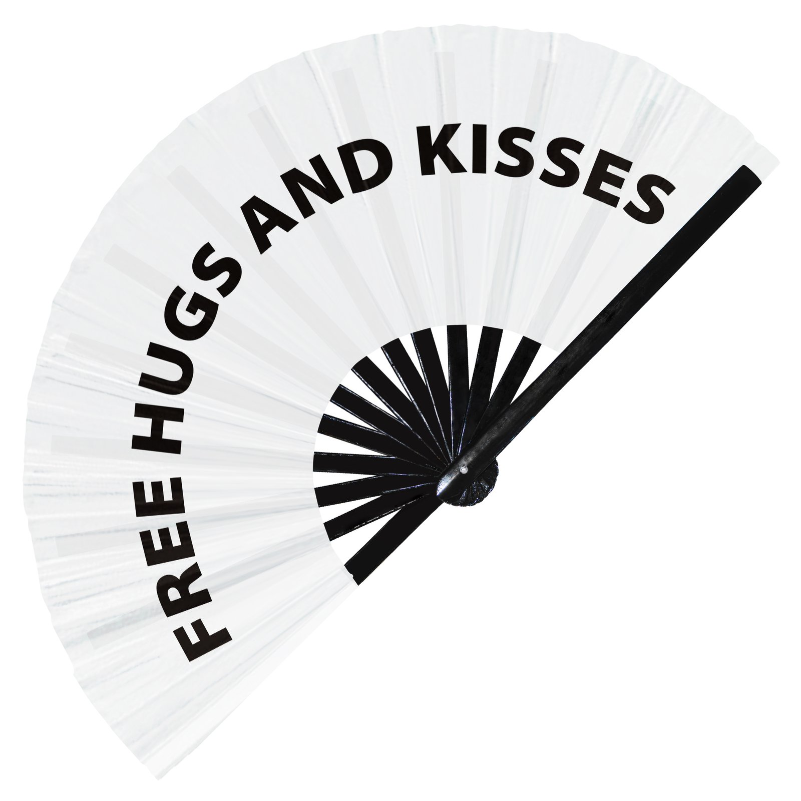 Free hugs and kisses - Clack Folding Rave & Festival Hand Fan - Image 9