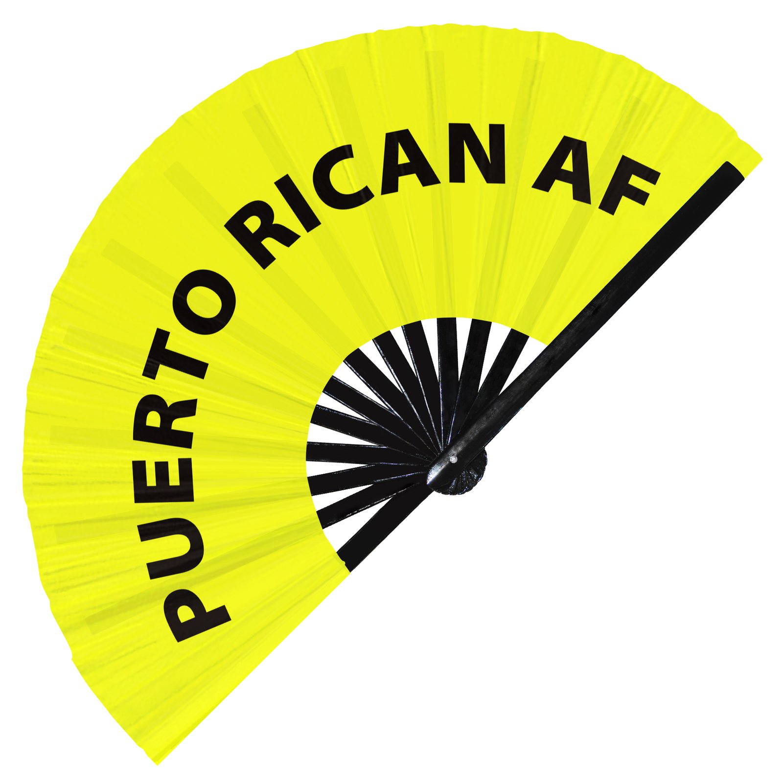 Puerto Rican AF - Clack Folding Rave & Festival Hand Fan - Image 2