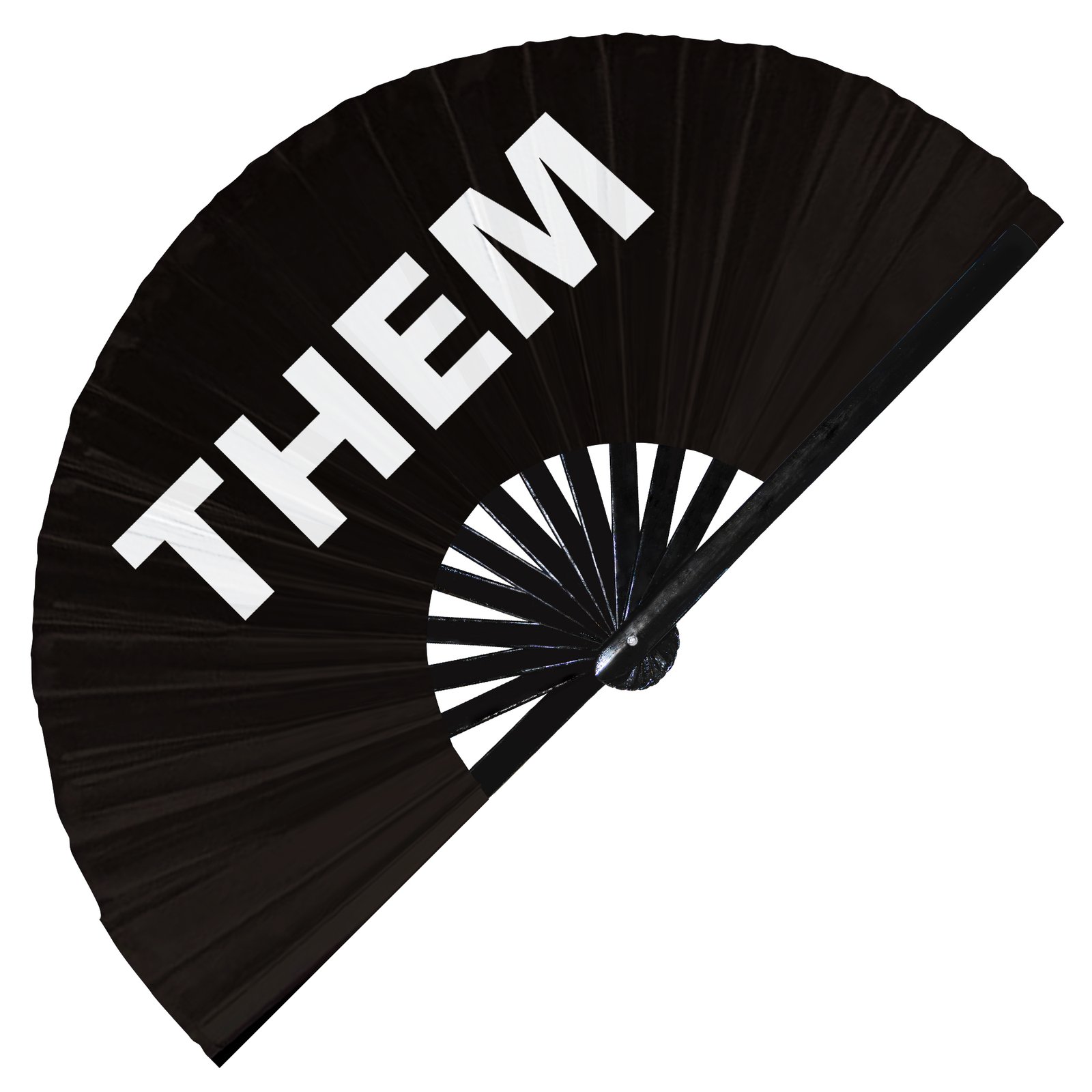 Them Prounouns - Clack Folding Rave & Festival Hand Fan