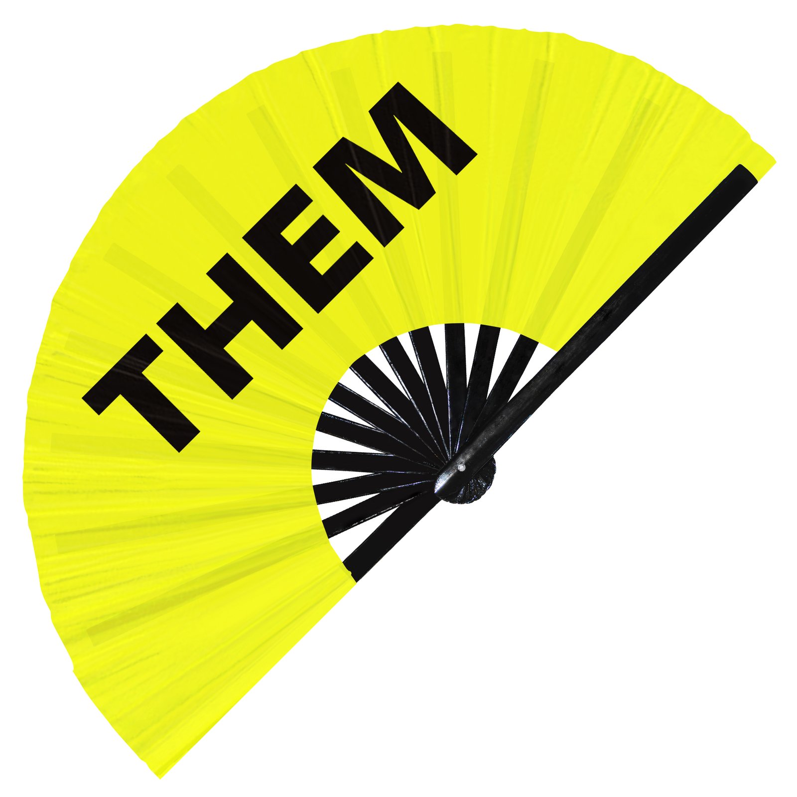 Them Prounouns - Clack Folding Rave & Festival Hand Fan - Image 2