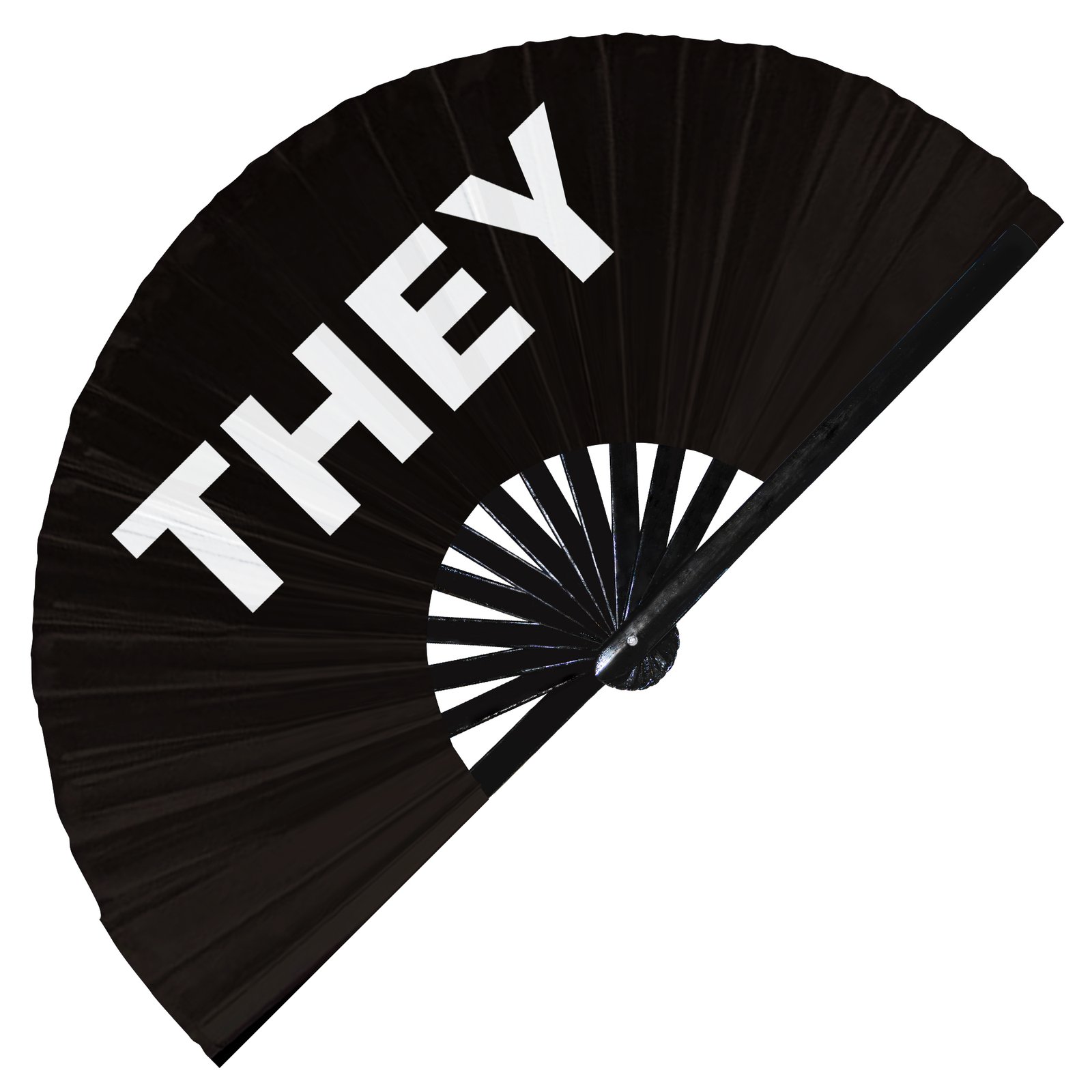 They Prounouns - Clack Folding Rave & Festival Hand Fan