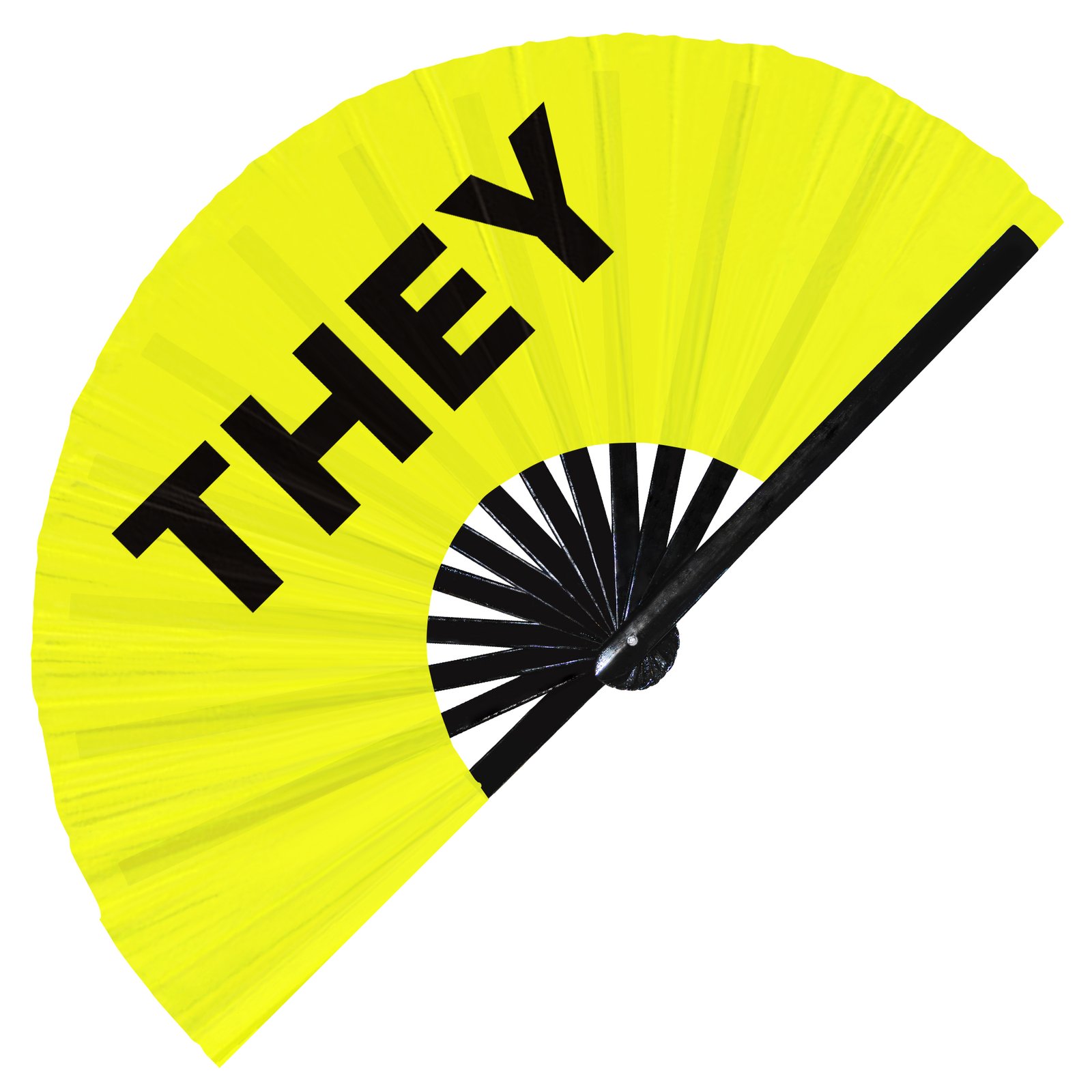 They Prounouns - Clack Folding Rave & Festival Hand Fan - Image 2