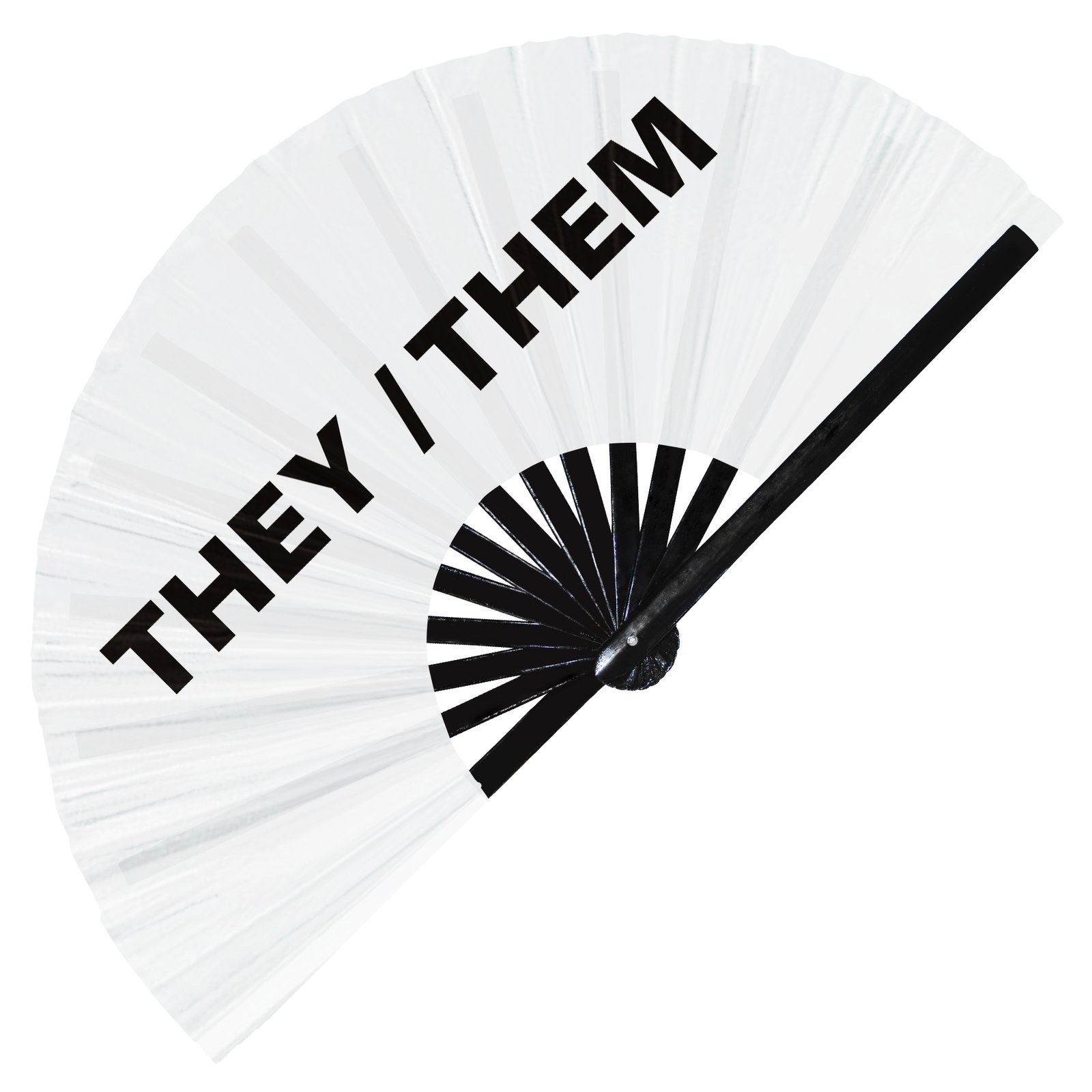 They - Them Prounouns - Clack Folding Rave & Festival Hand Fan - Image 9